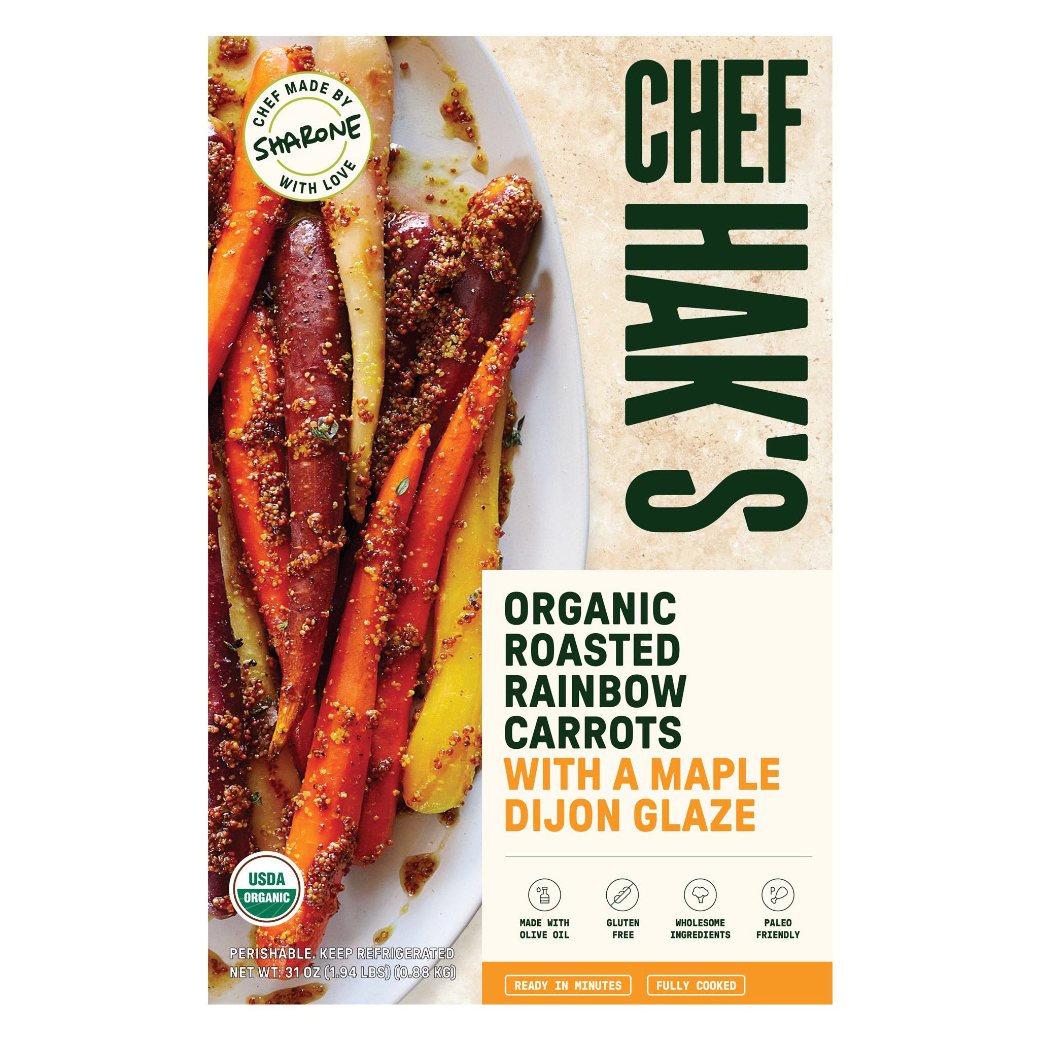 HAK'S ROASTED ORG RAINBOW CARROTS W/ MUSTARD GLAZE 31 OZ