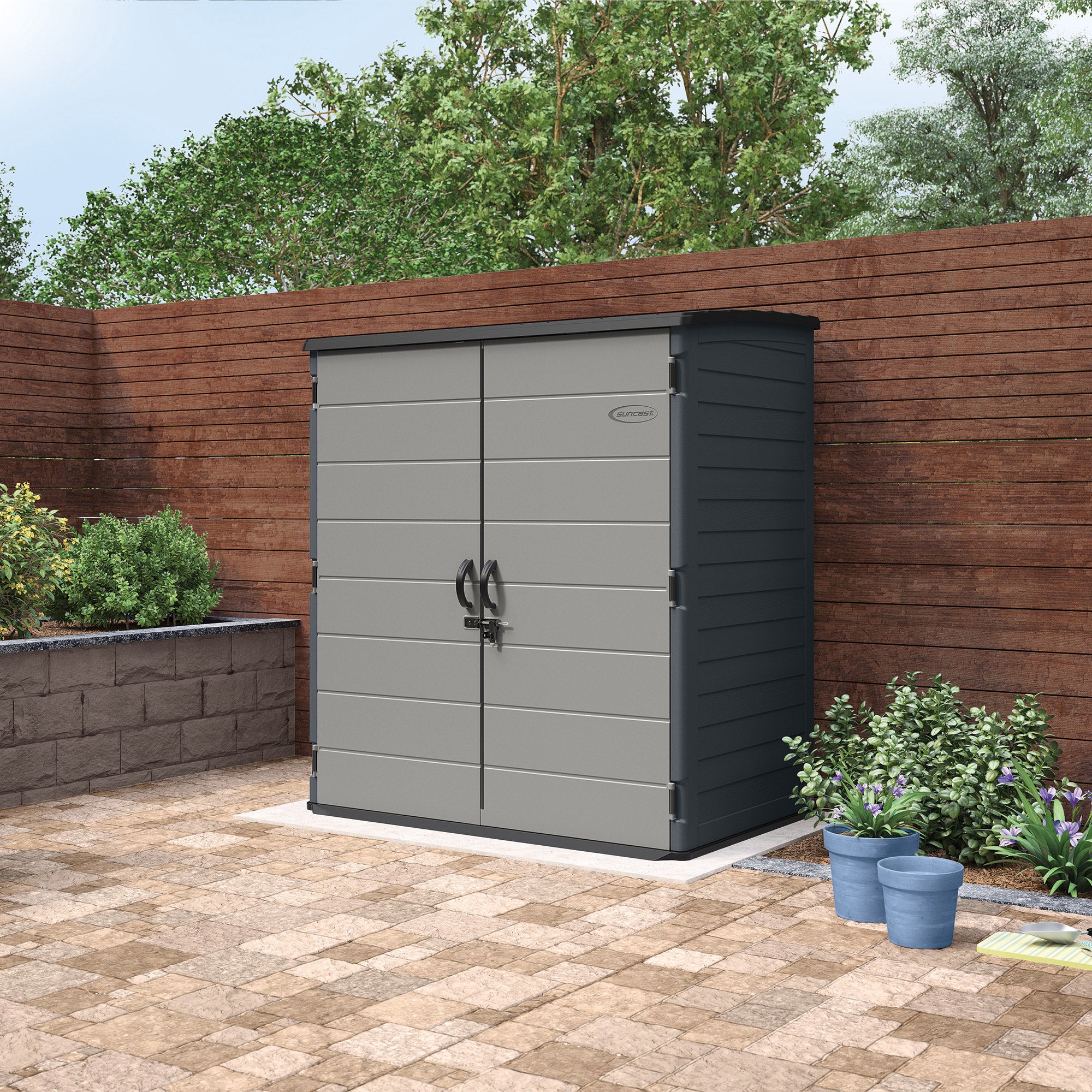 SUNCAST 6'X4' RESIN VERTICAL SHED - Image 1