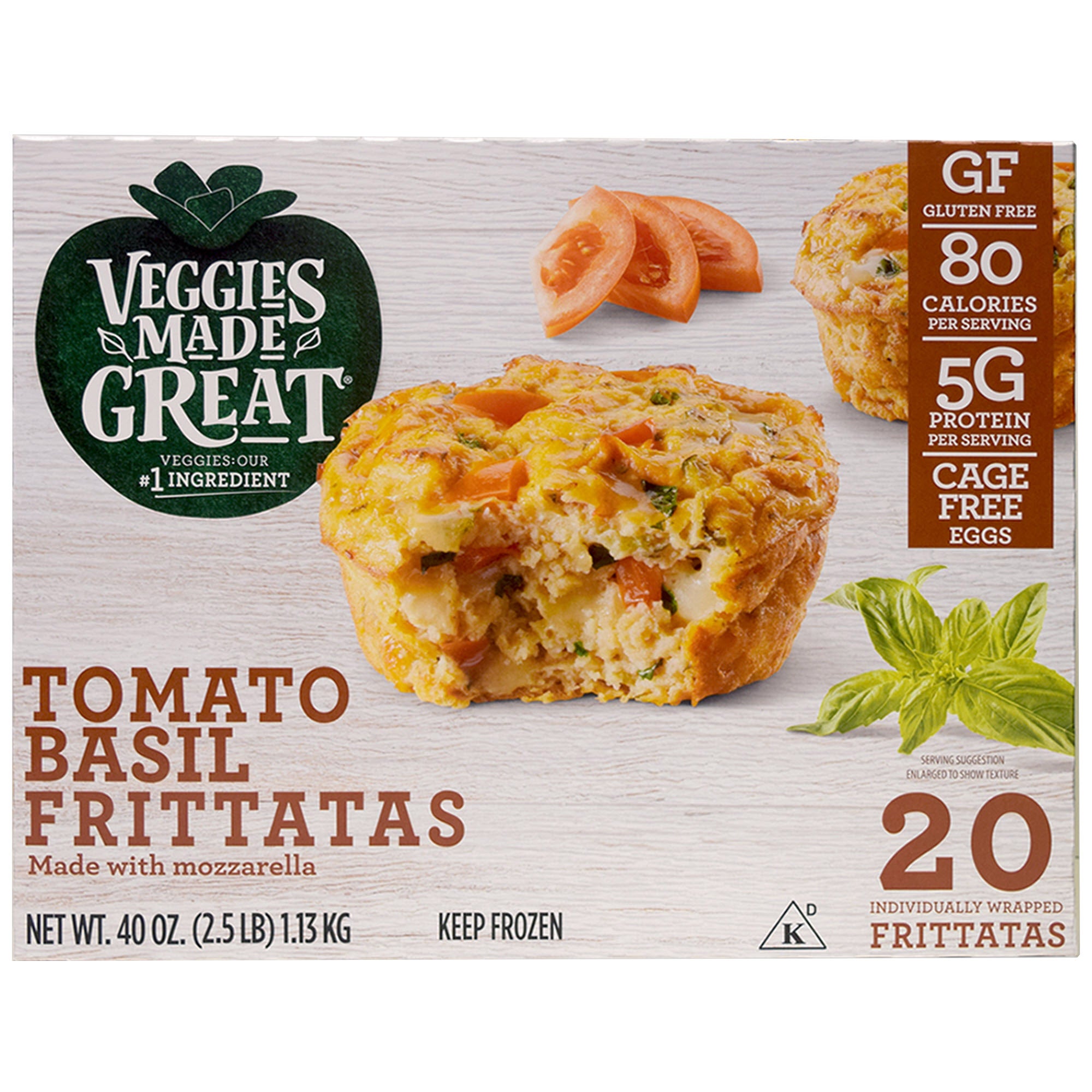 VEGGIES MADE GREAT TOMATO BASIL FRITTATA 20 CT