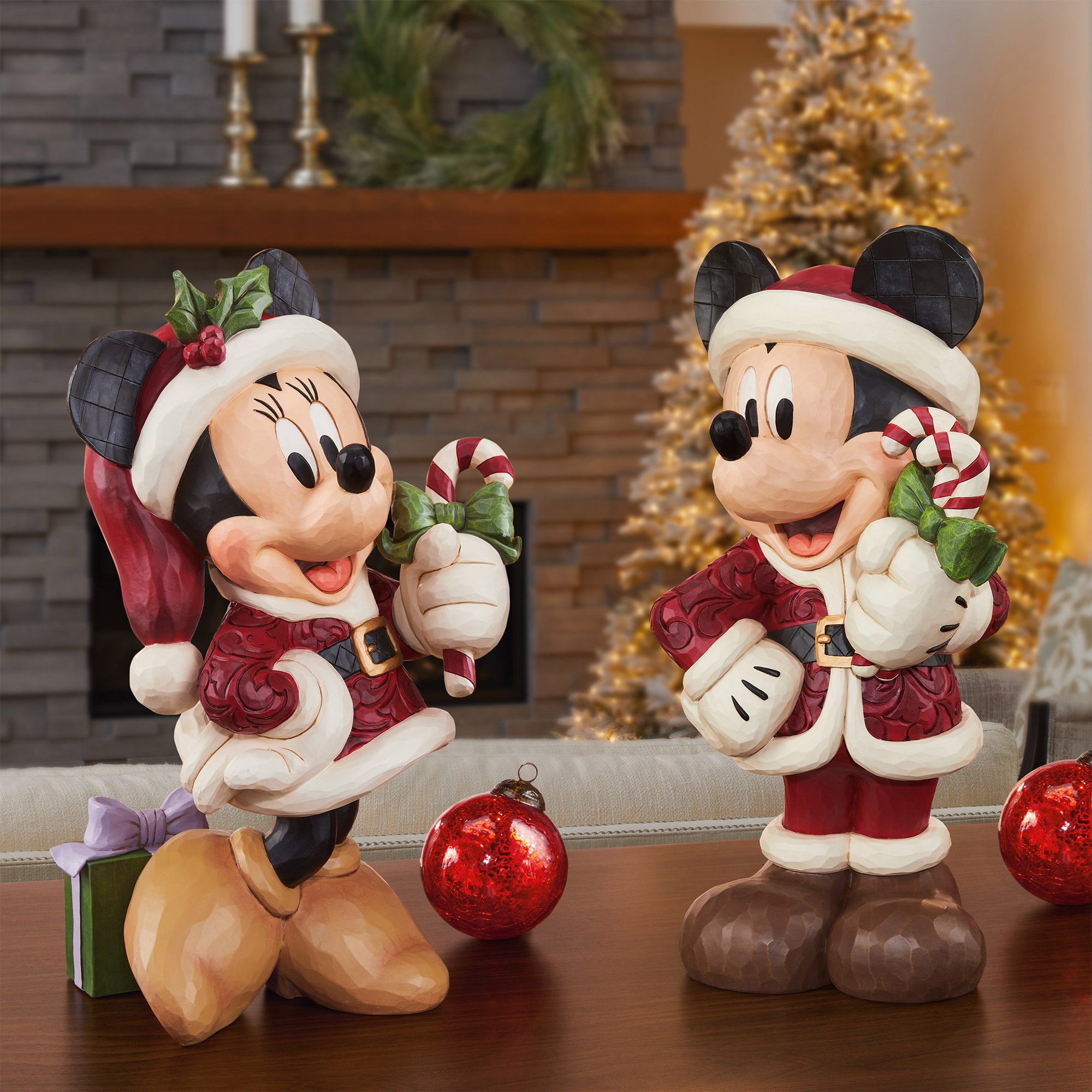 DISNEY HOLIDAY STATUE WITH CANDY CANES BY JIM SHORE - Image 1