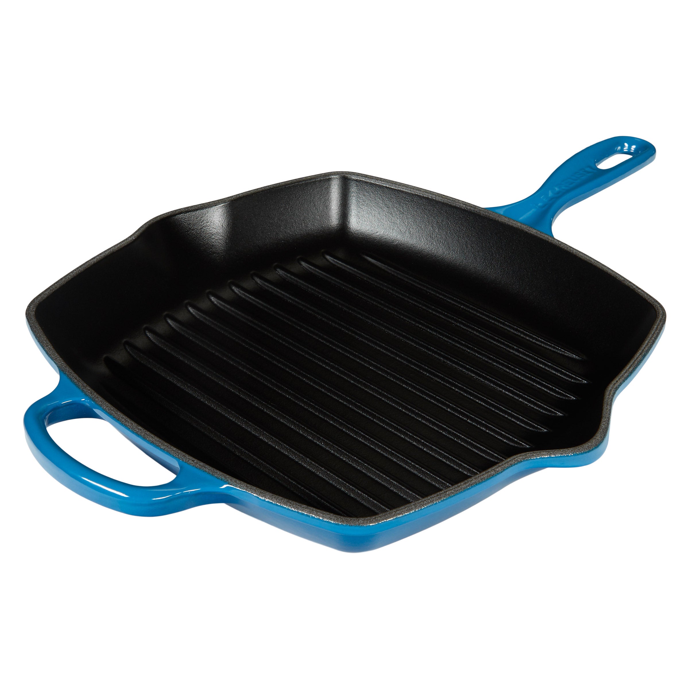LE CREUSET 10.25¨ BLUE SQUARE SKILLET GRILL