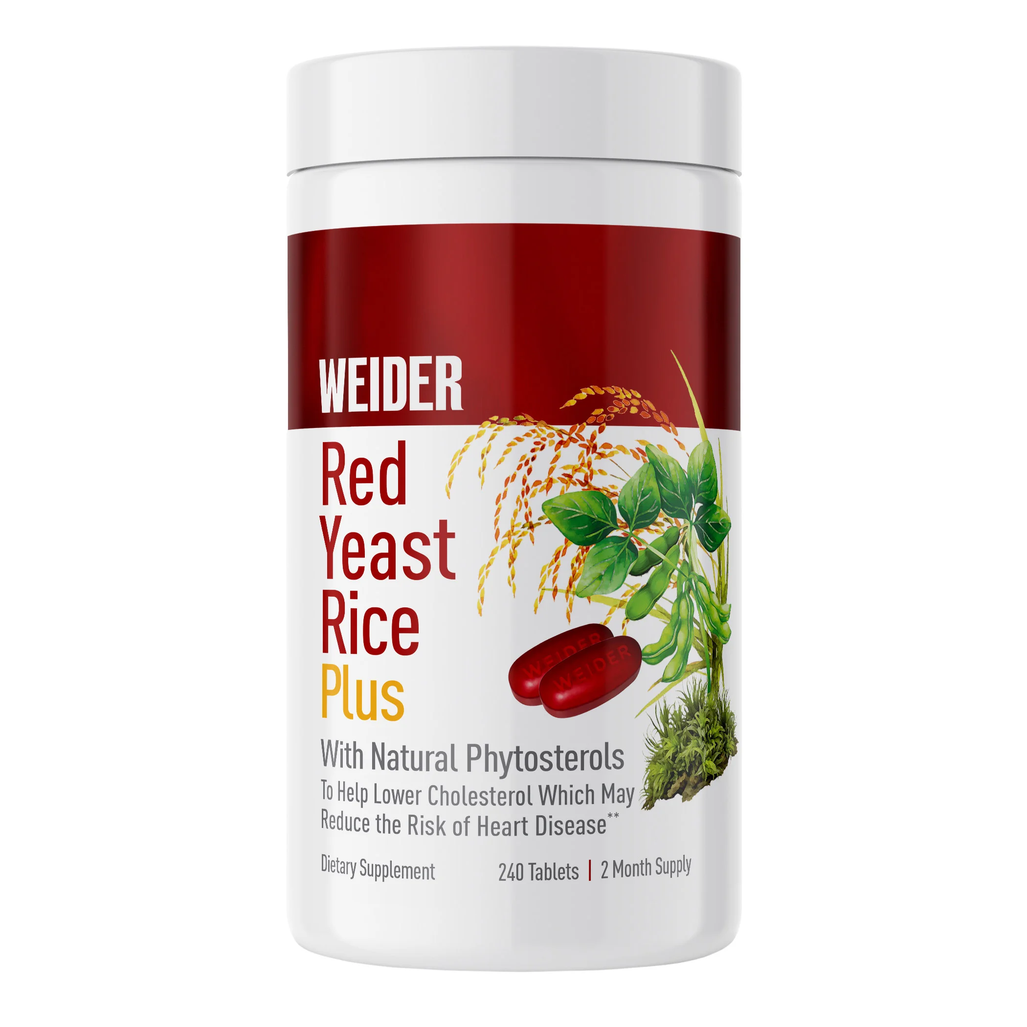 WEIDER RED YEAST RICE PLUS 1200MG 240 TABLETS - Image 1