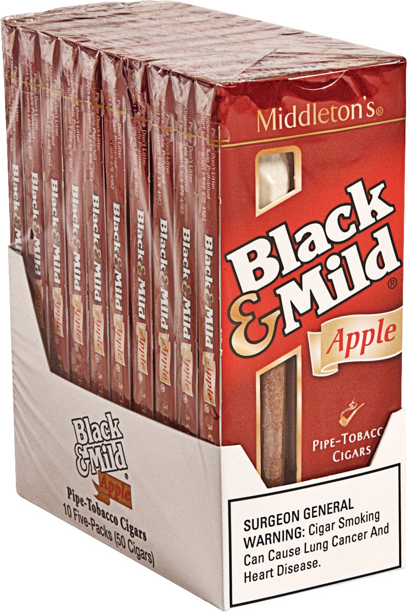 BLACK & MILD CIGARS APPLE 10 / 5 PACKS