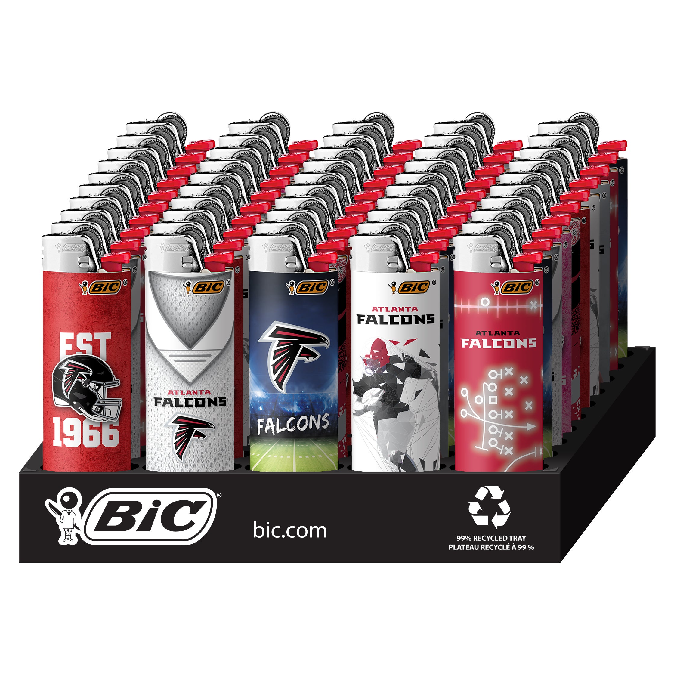 BIC LIGHTERS NFL ATLANTA FALCONS 50 CT TRAY