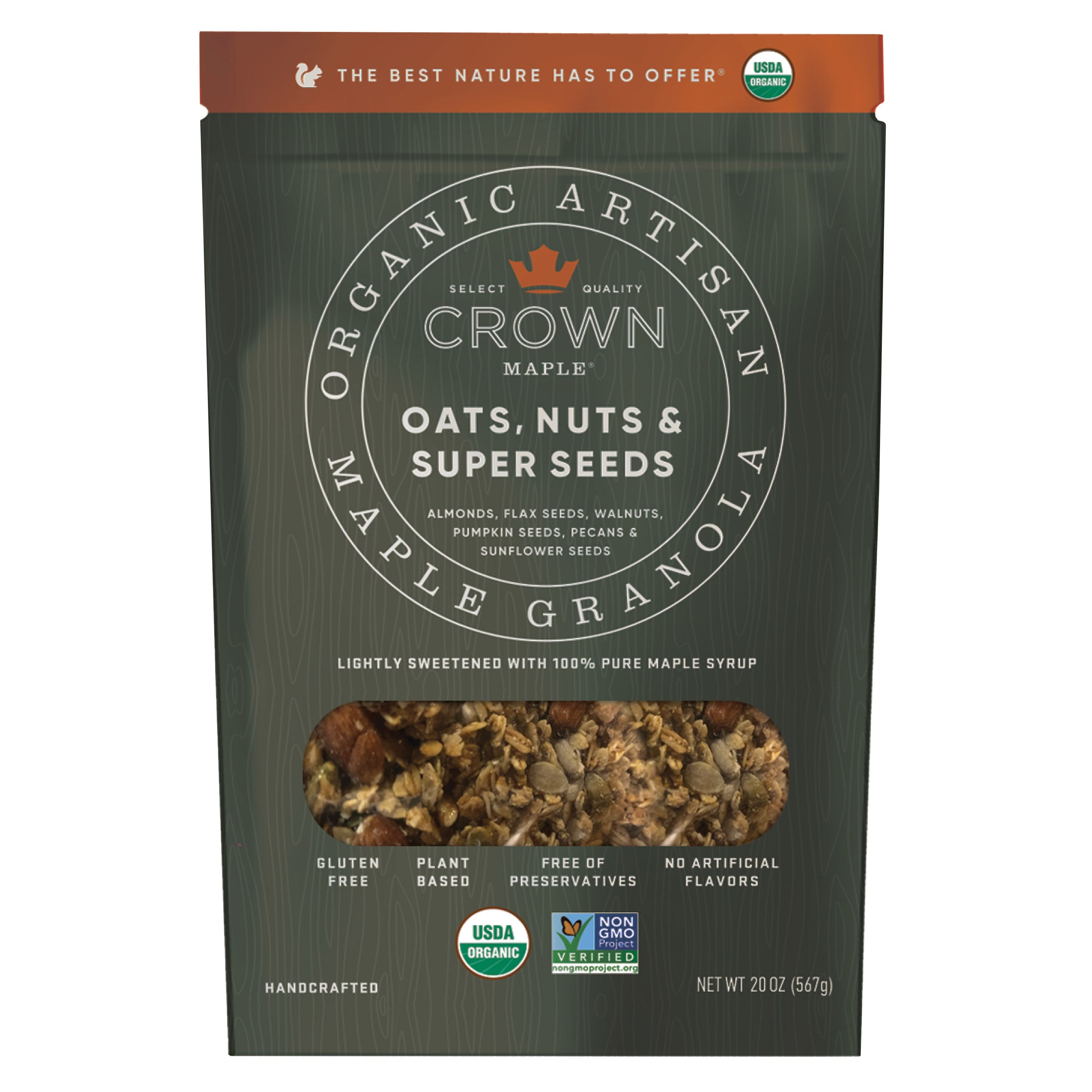 CROWN ORGANIC ARTISAN MAPLE GRANOLA 20 OZ - Image 1
