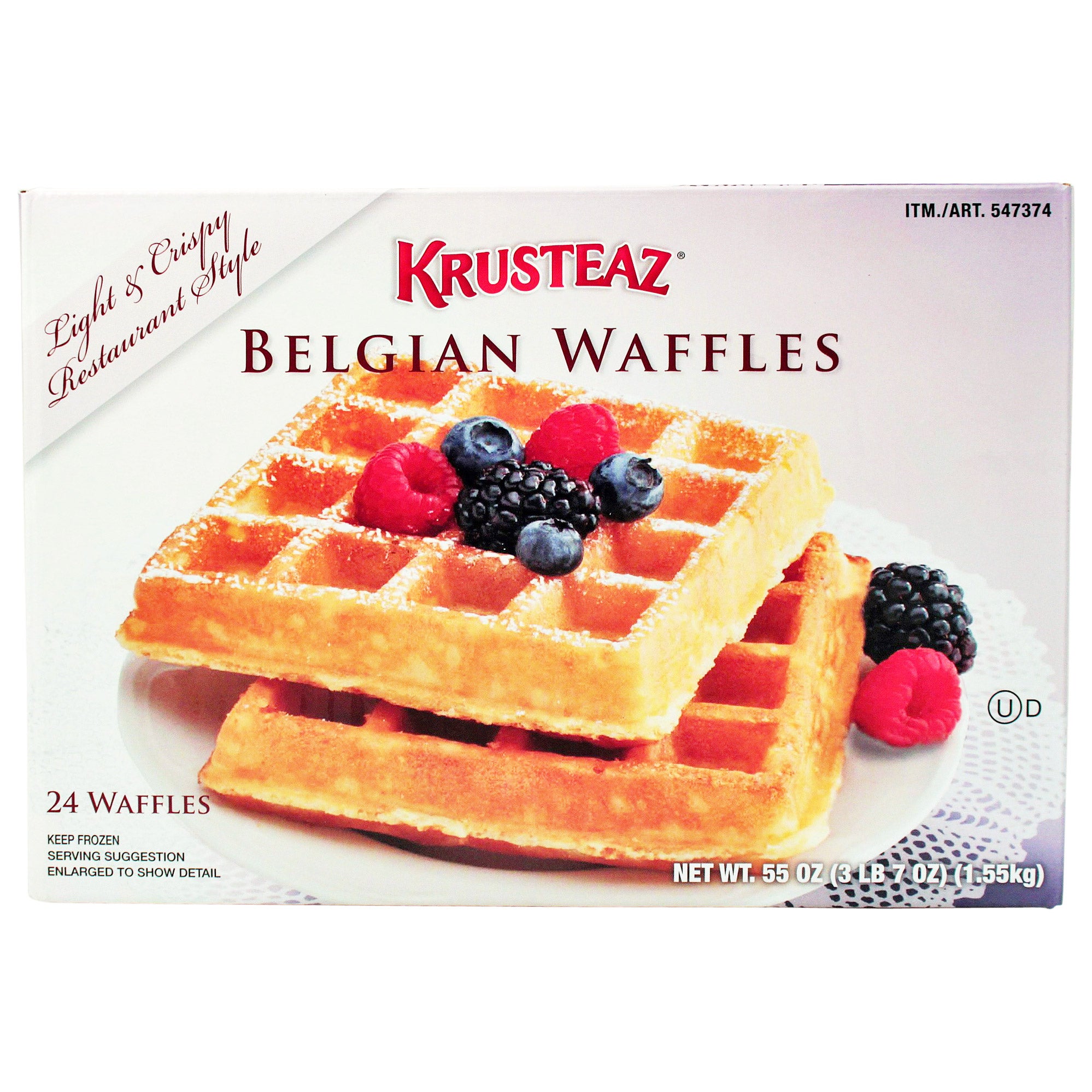 KRUSTEAZ BELGIAN WAFFLES 24 COUNT 55 OUNCES