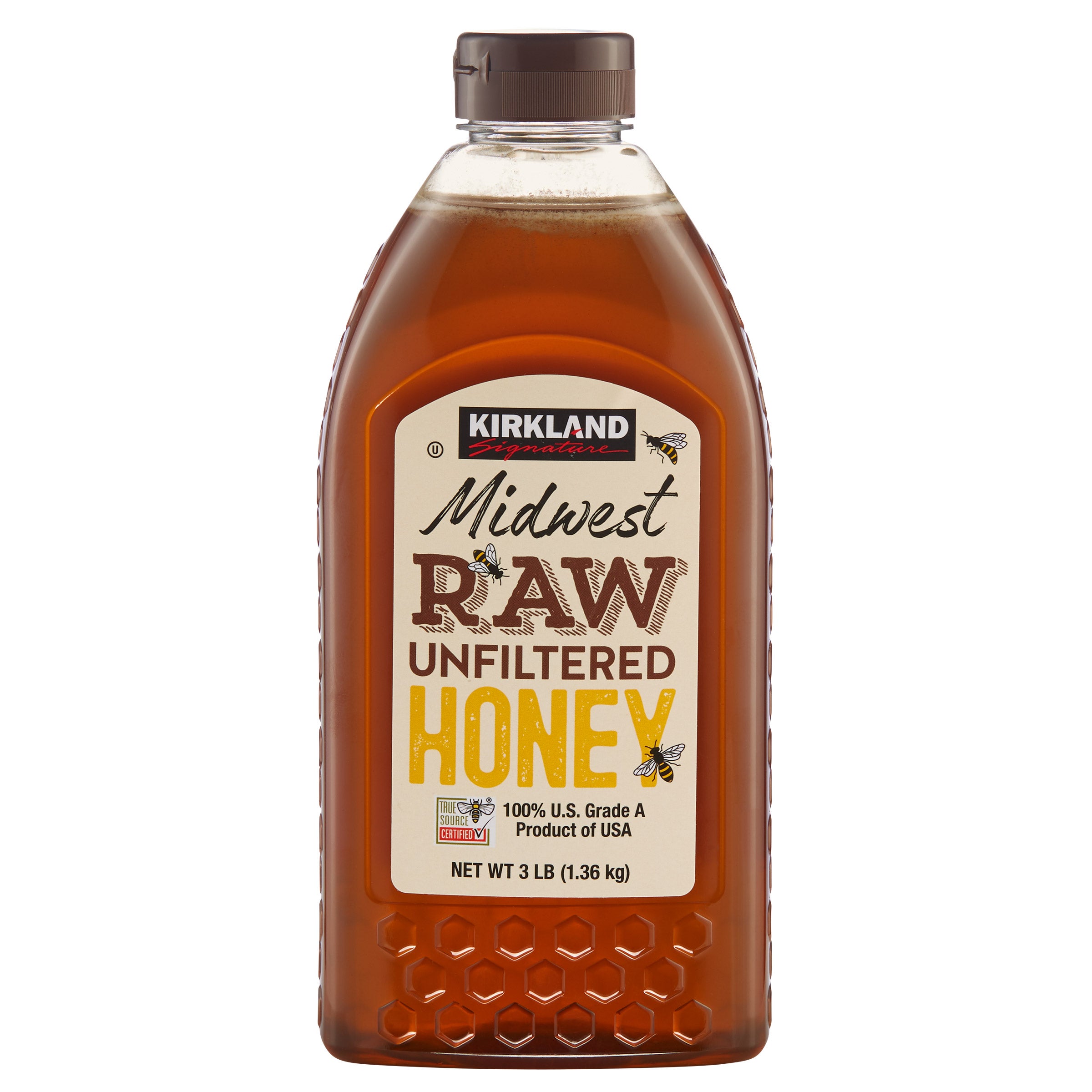 KIRKLAND SIGNATURE MIDWEST RAW HONEY 48 OUNCE BOTTLE