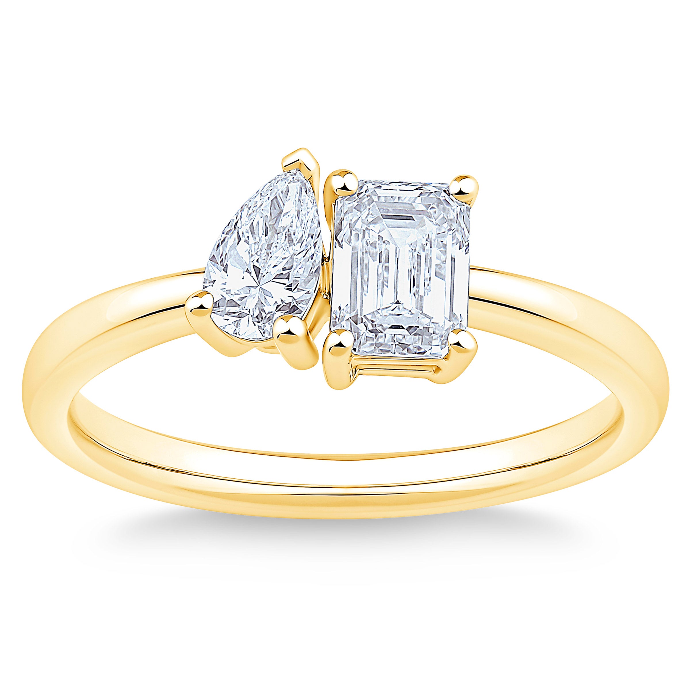 14KT YELLOW GOLD VS2 G 1.00CTW TOI ET MOI DIAMOND RING - Image 1