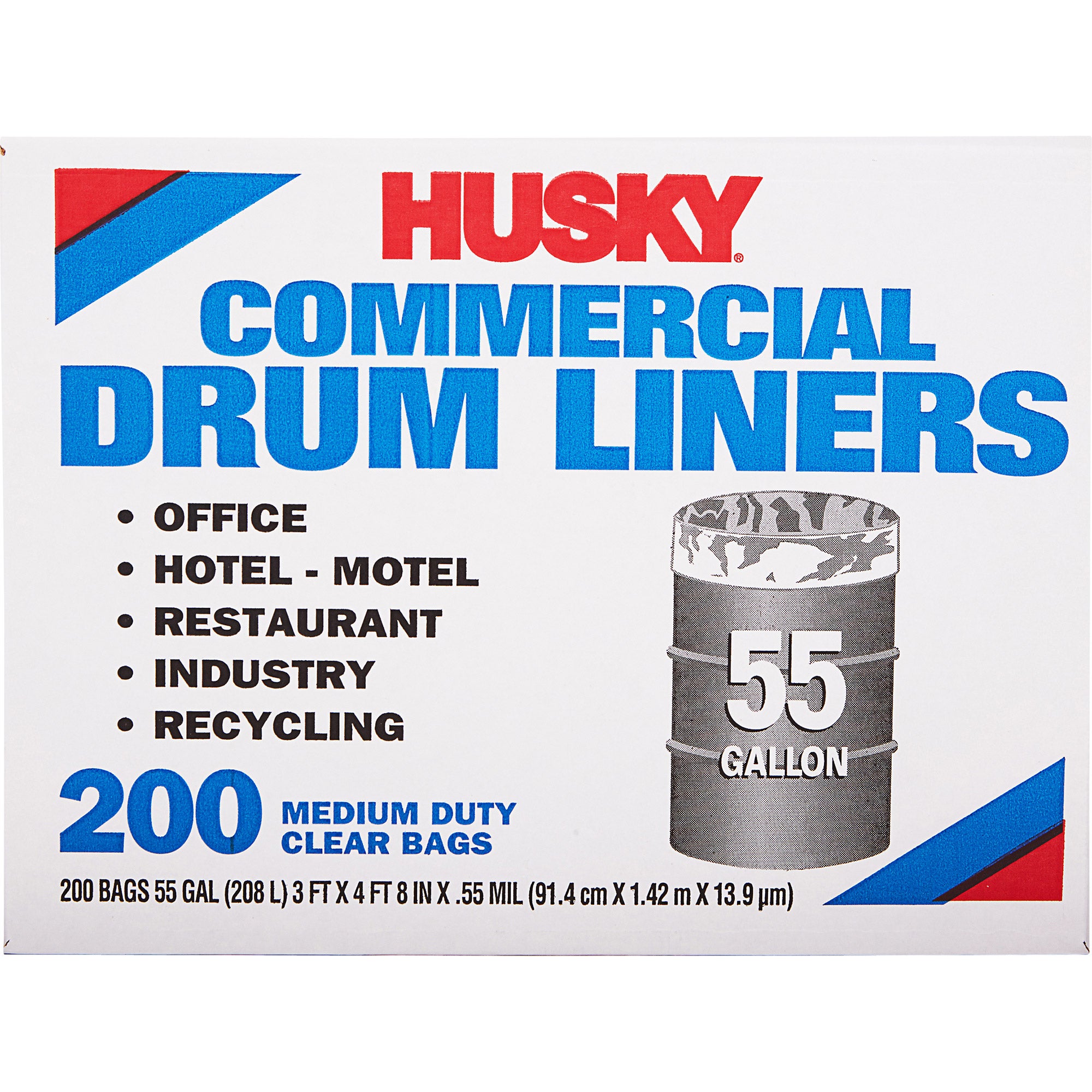 POLY AMERICA CLEAR DRUM LINER 55 GAL/200CT (.55 MIL)