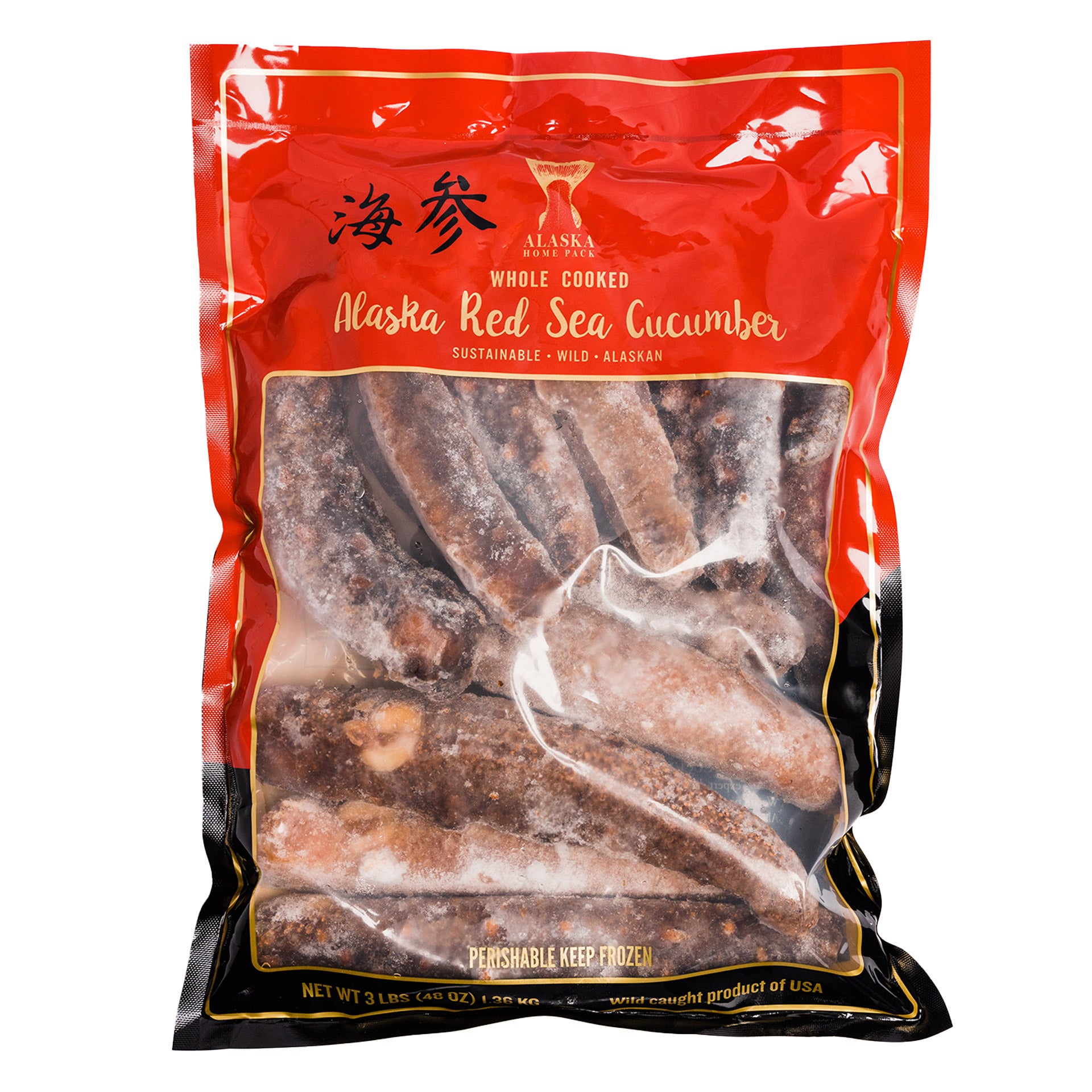 ALASKA GLACIER RED SEA CUCUMBER 3 POUNDS