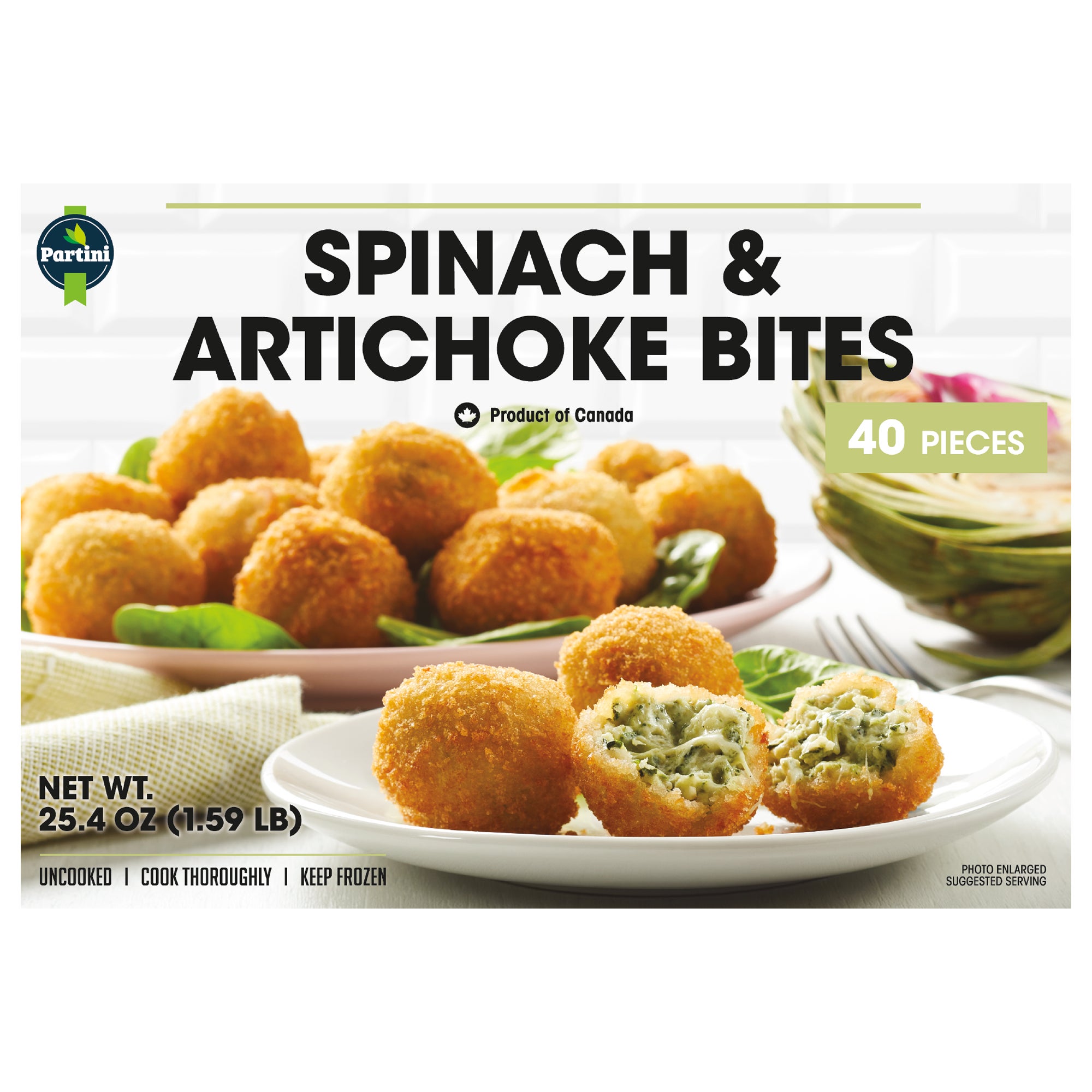 PARTINI SPINACH & ARTICHOKE BITES 40 CT - Image 1