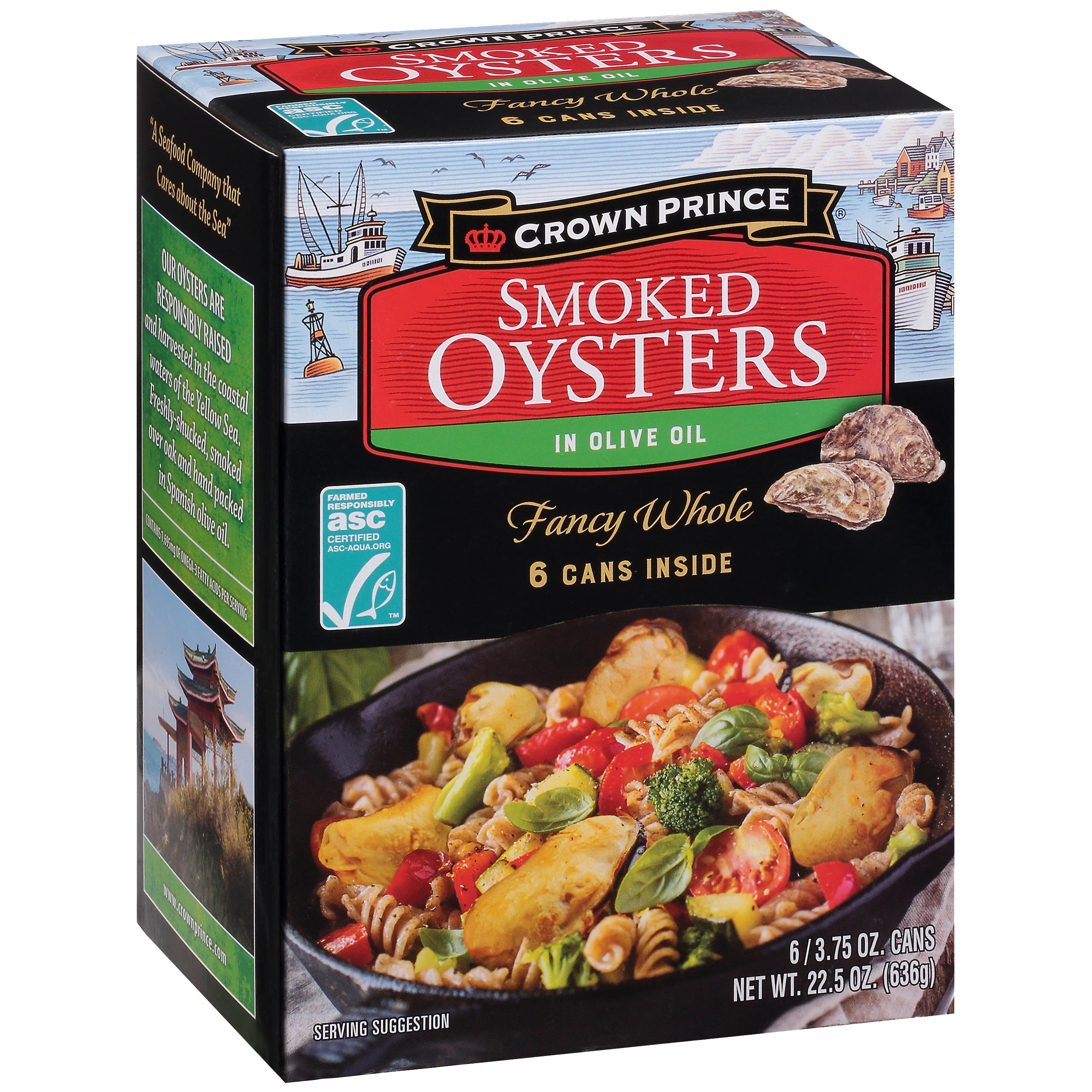 CROWN PRINCE SMOKED OYSTERS 6/3.75 OZ - Image 1