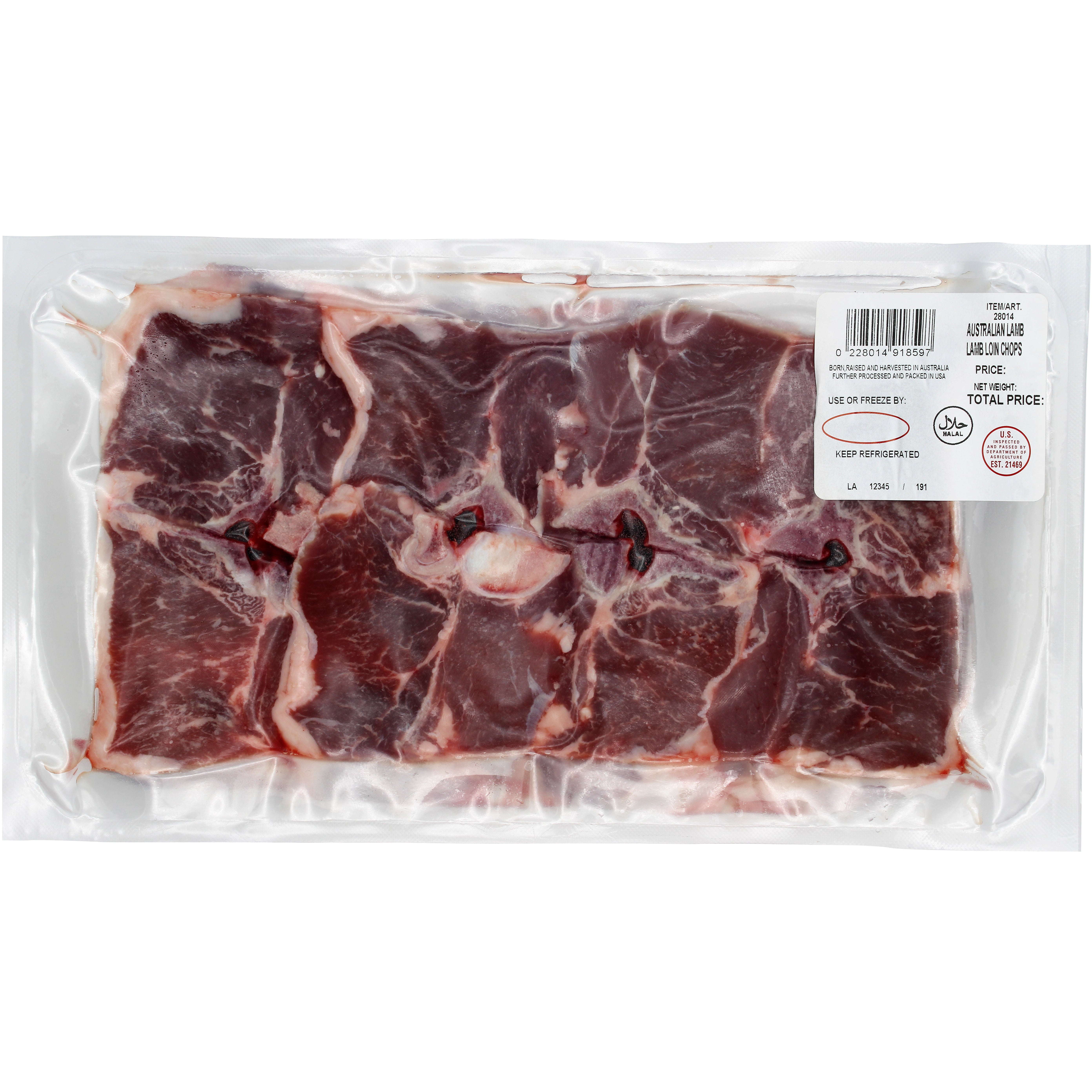 AUSTRALIAN LAMB HALAL LOIN CHOPS PER LB - Image 1
