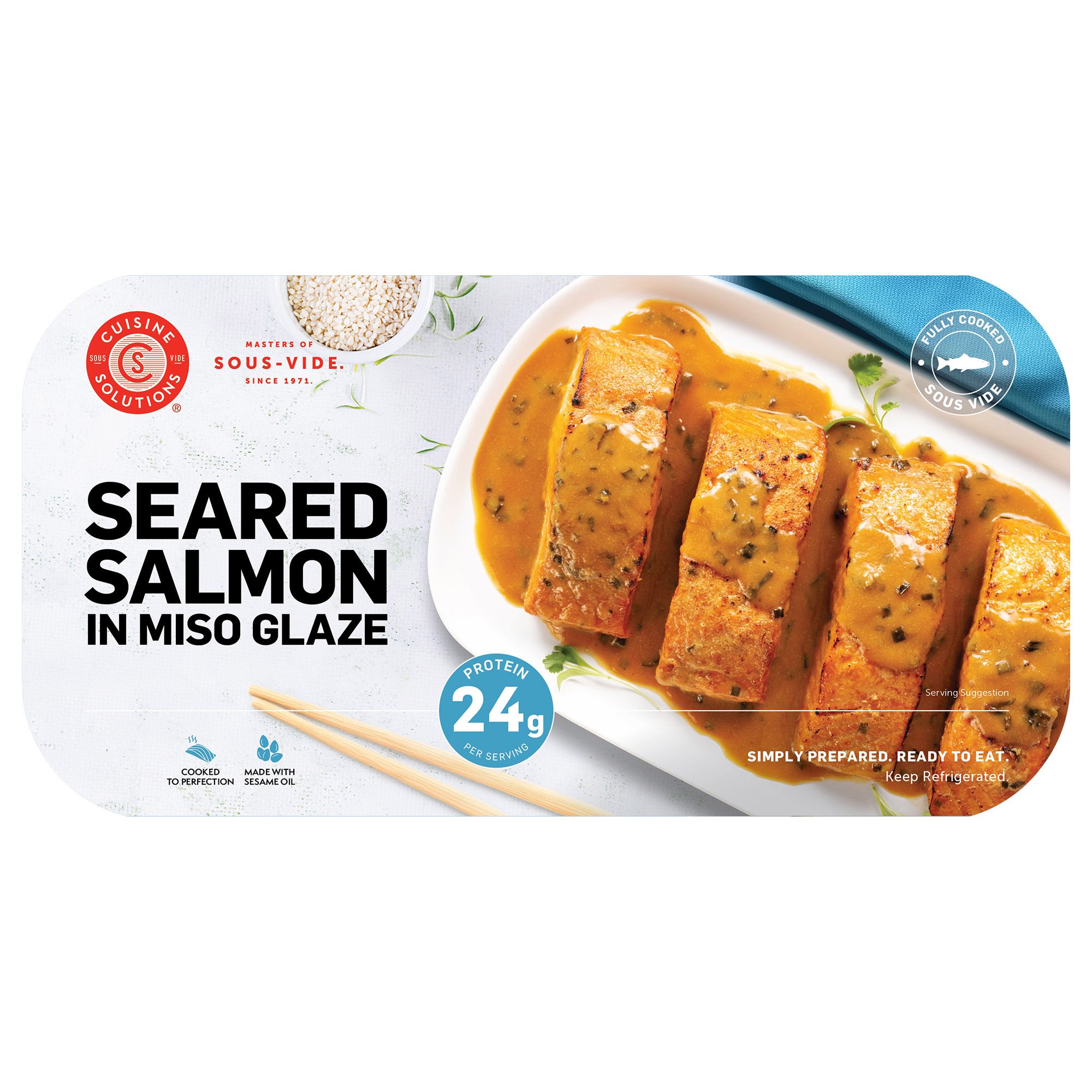 CUISINE SOLUTIONS SALMON IN MISO SAUCE PRICE PER LB - Image 1