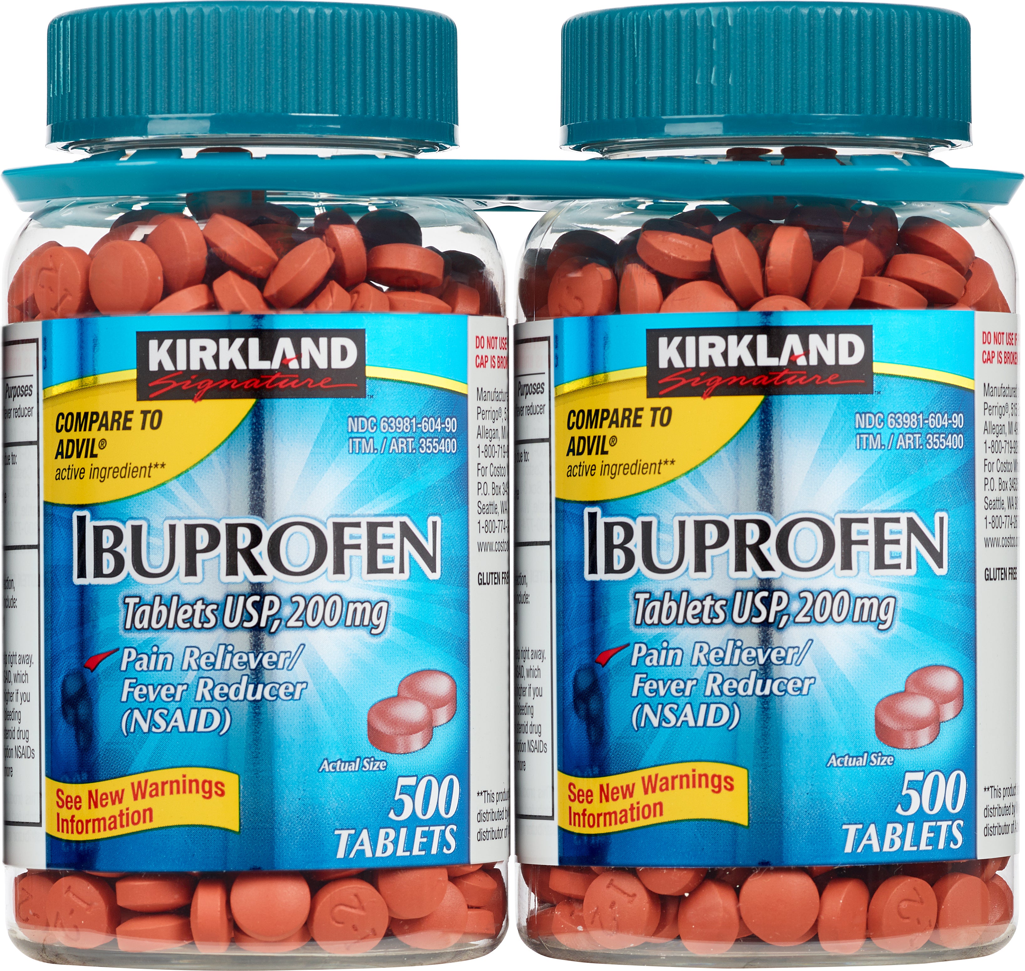 KIRKLAND SIGNATURE IBUPROFEN 200MG 2 X 500 COUNT - Image 1
