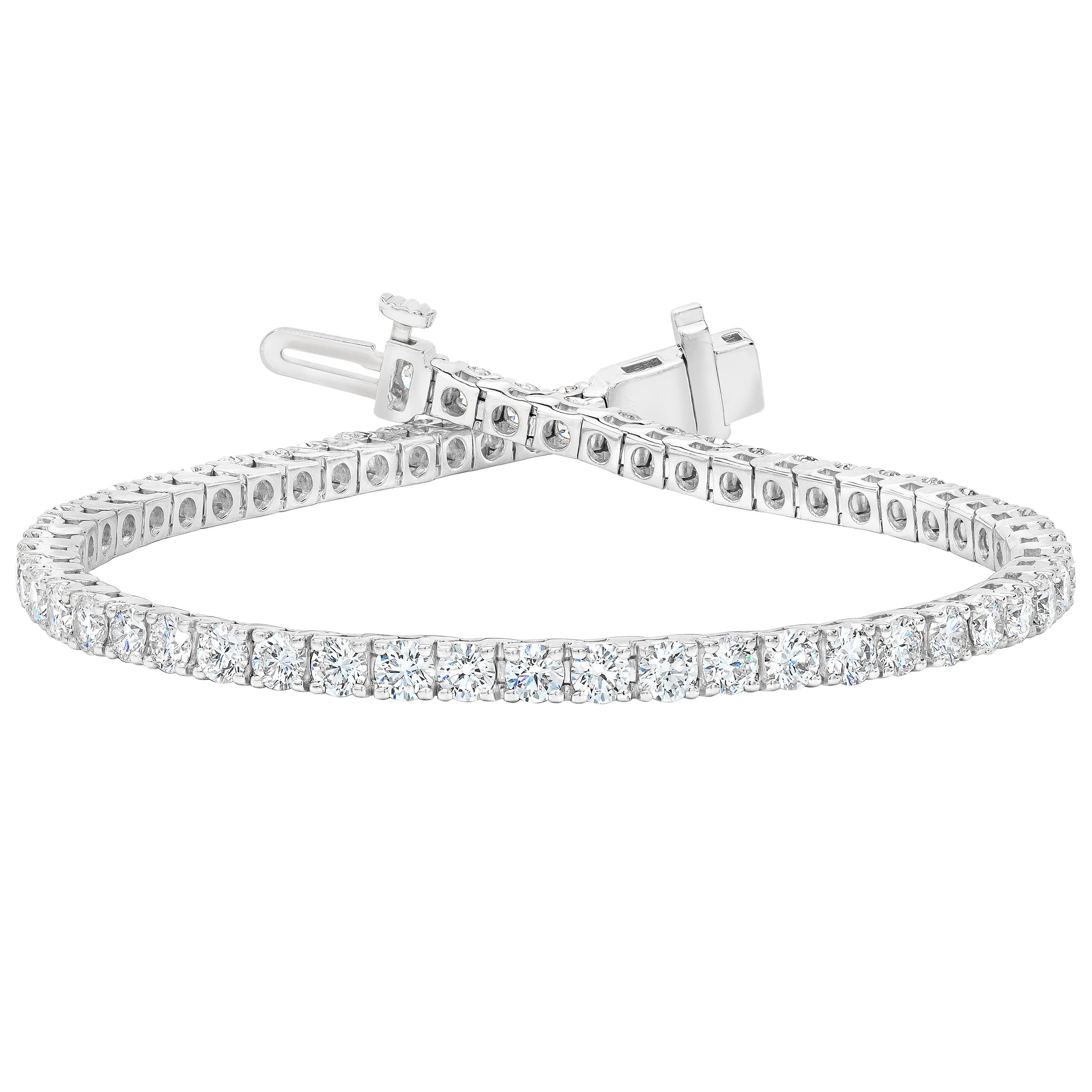 14KT WHITE GOLD VS2 I 5.00CTW ROUND DIAMOND TENNIS BRACELET - Image 1