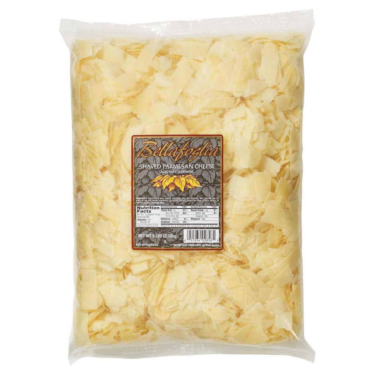 BELLAFOGLIA SHAVED PARMESAN 5 LB