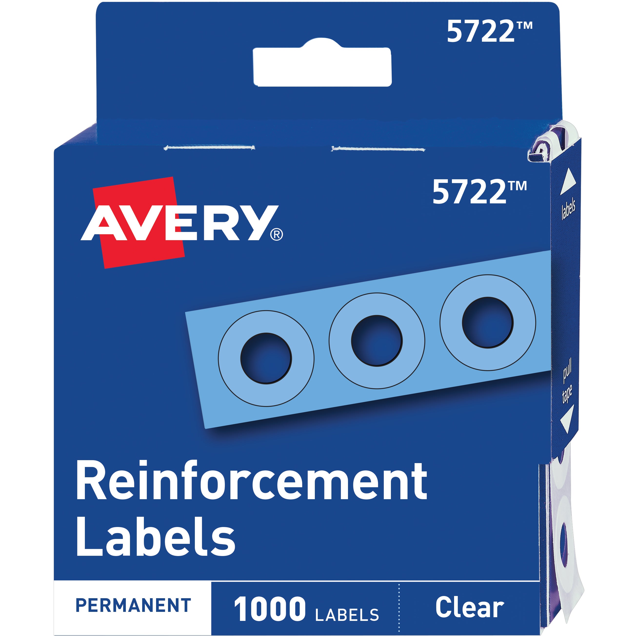 AVERY 2000 REINFRC HOLE REINFORCEMENT CLR AVE05722KT 2CT