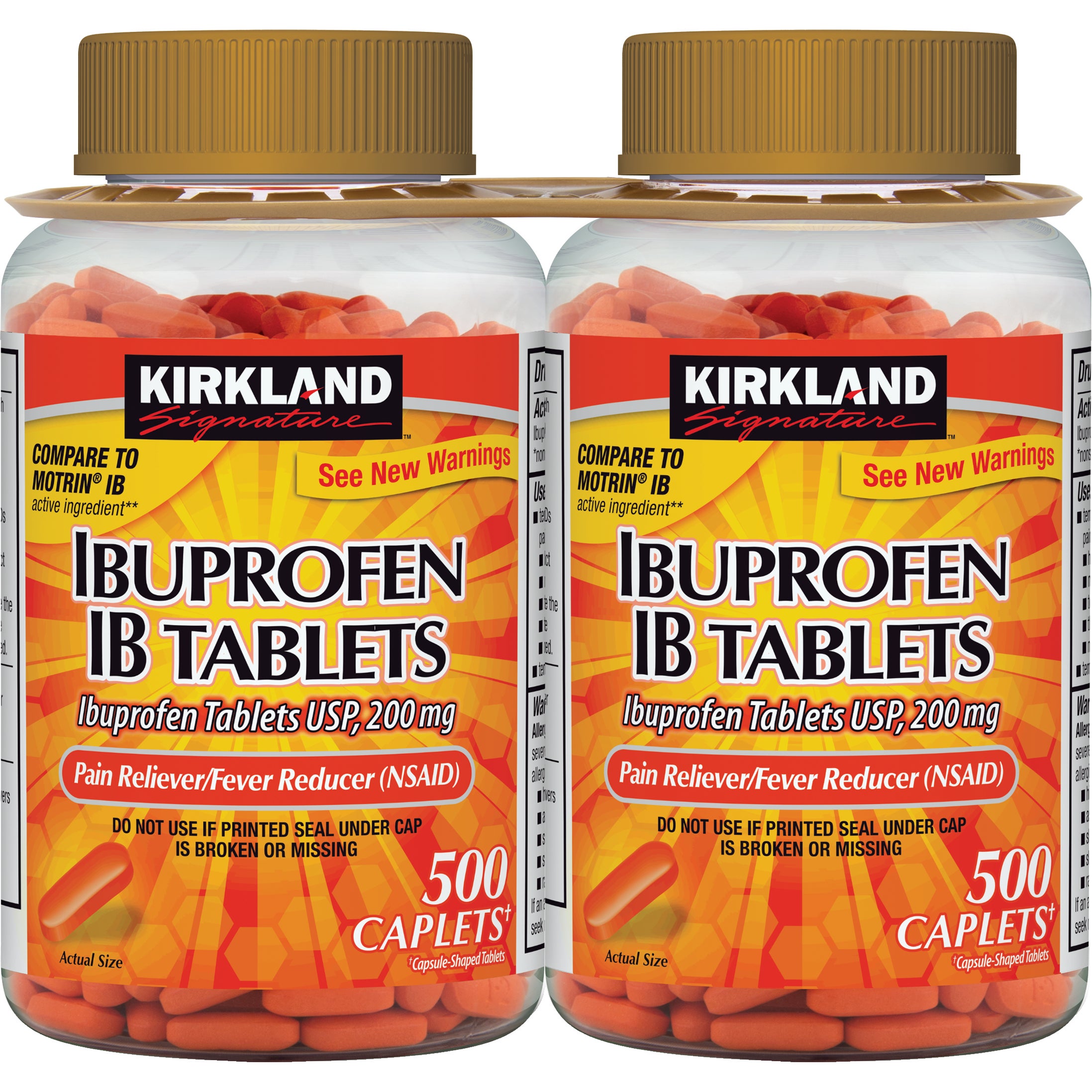 KIRKLAND SIGNATURE IBUPROFEN IB 200 MG CAPLET 2 X 500 COUNT - Image 1