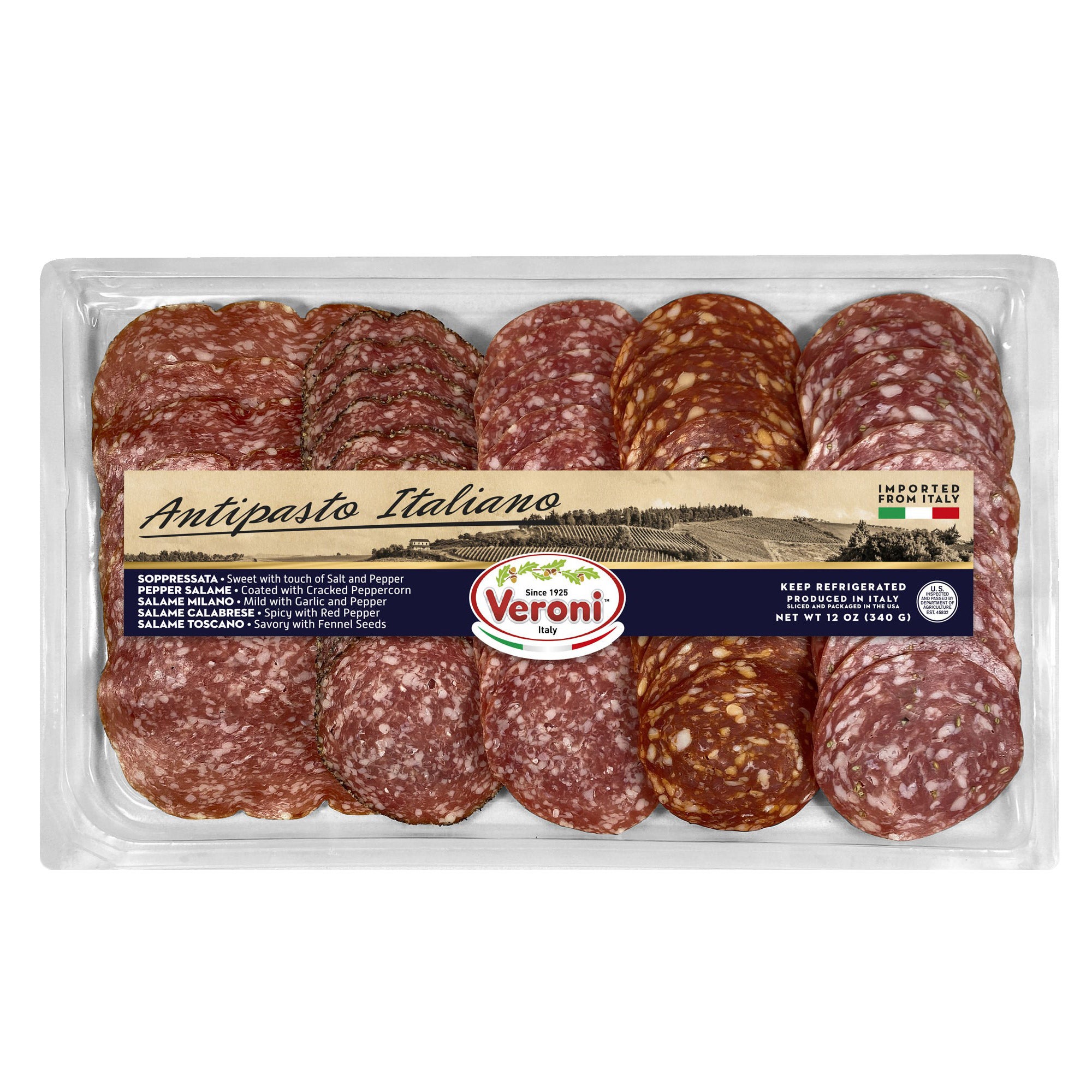 VERONI ANTIPASTO SALAME 12 OUNCES