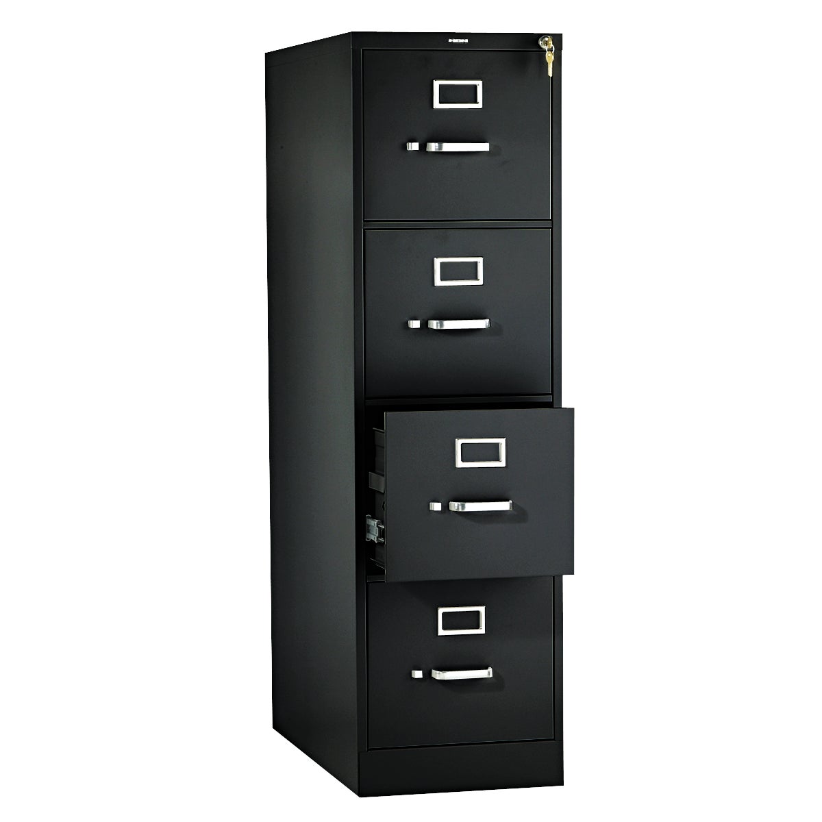 HON 4-DRAWER FILE BLACK WITH LOCK MODEL 314P-P