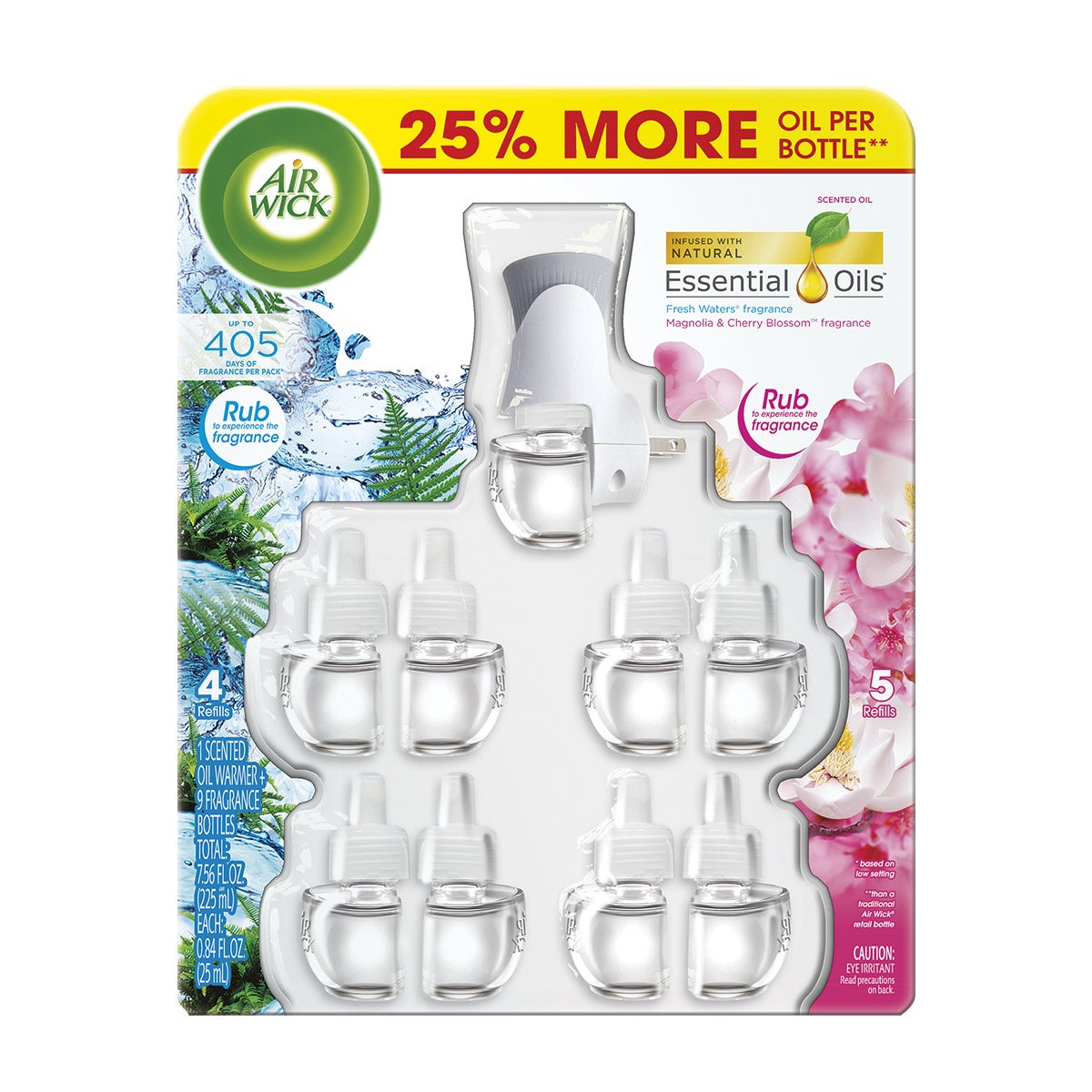 AIRWICK SCENTED OILS 1 WARMER + 9 REFILLS