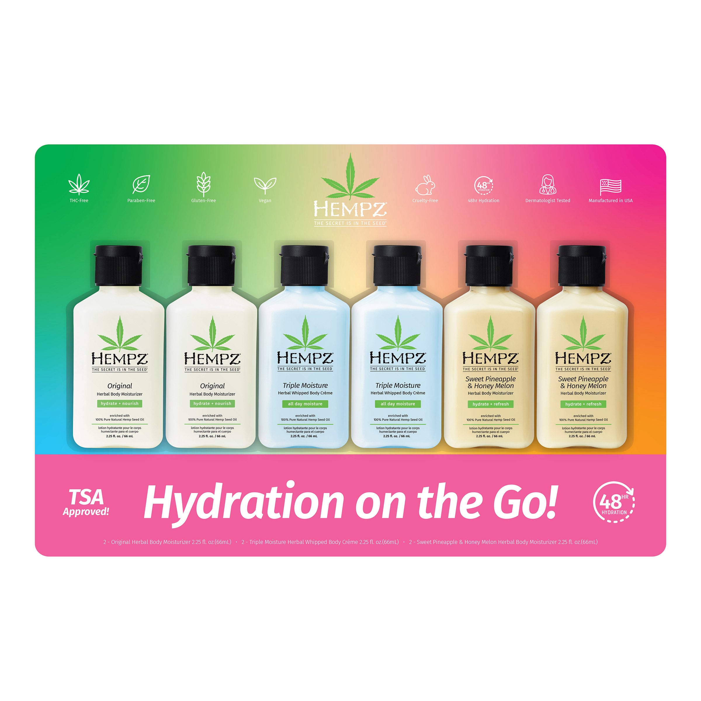 HEMPZ LOTION HYDRATION ON THE GO! 6 /2.25 FL OZ - Image 1