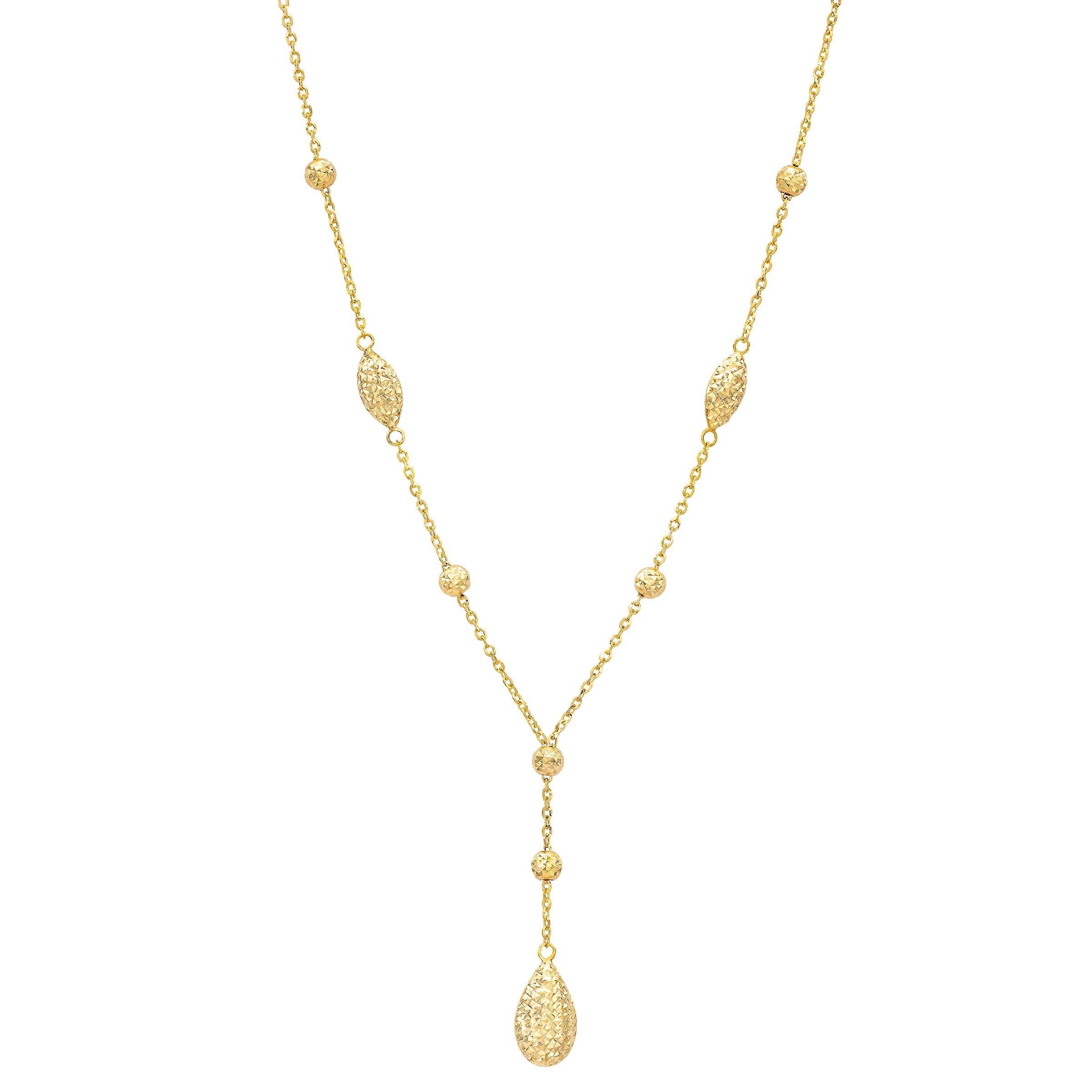 14KT YELLOW GOLD PEAR NECKLACE 18¨ MADE IN ITALY - Image 1