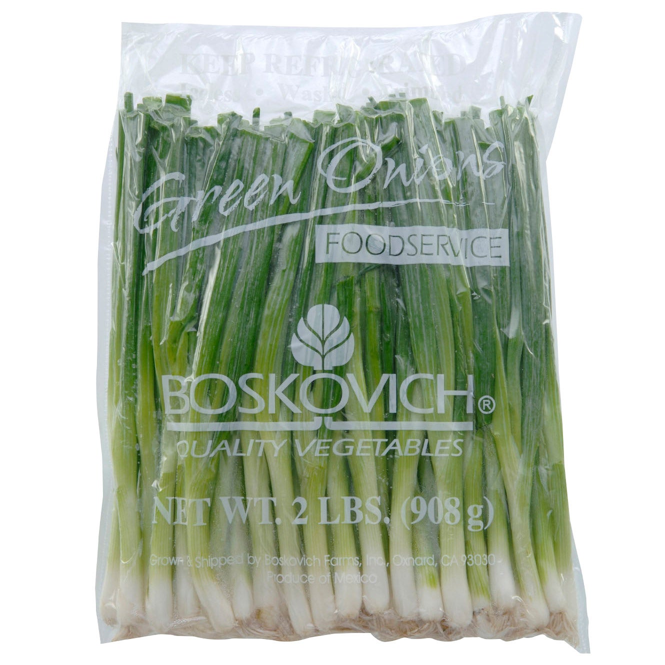 GREEN ONIONS CLEANED AND TRIMMED 2 LB. BAG