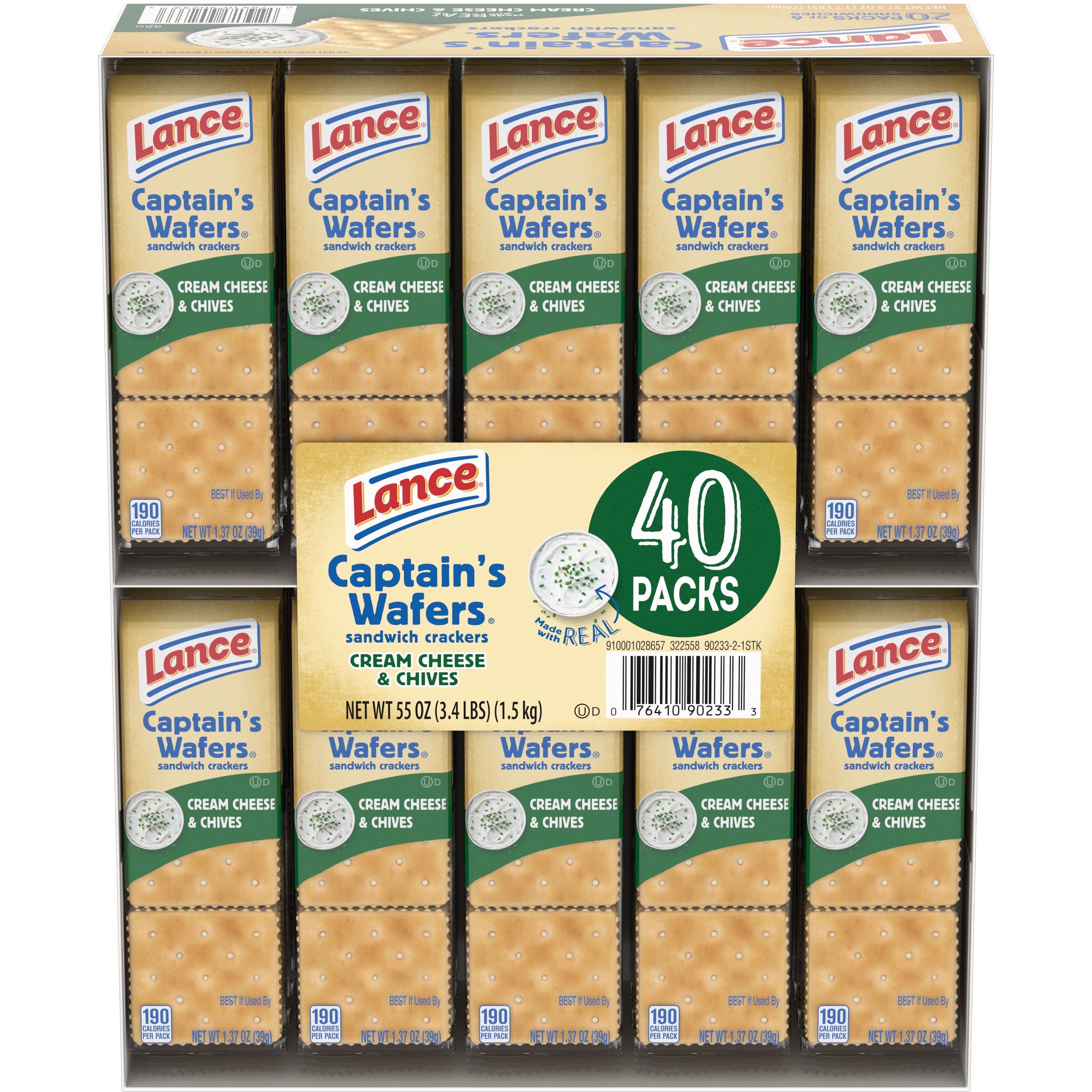 LANCE CAPTAIN WAFER CREAM CHEESE & CHIVES 40 CT/1.25 OZ - Image 1