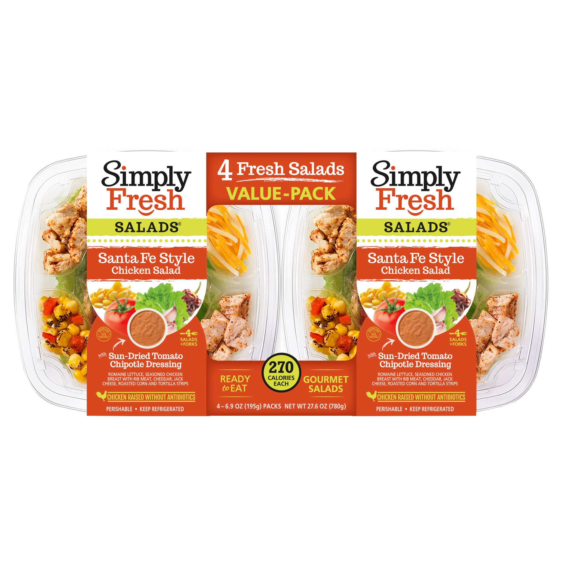 SIMPLY FRESH SANTA FE SALAD W/CHICKEN 4/6.9 OZ - Image 1