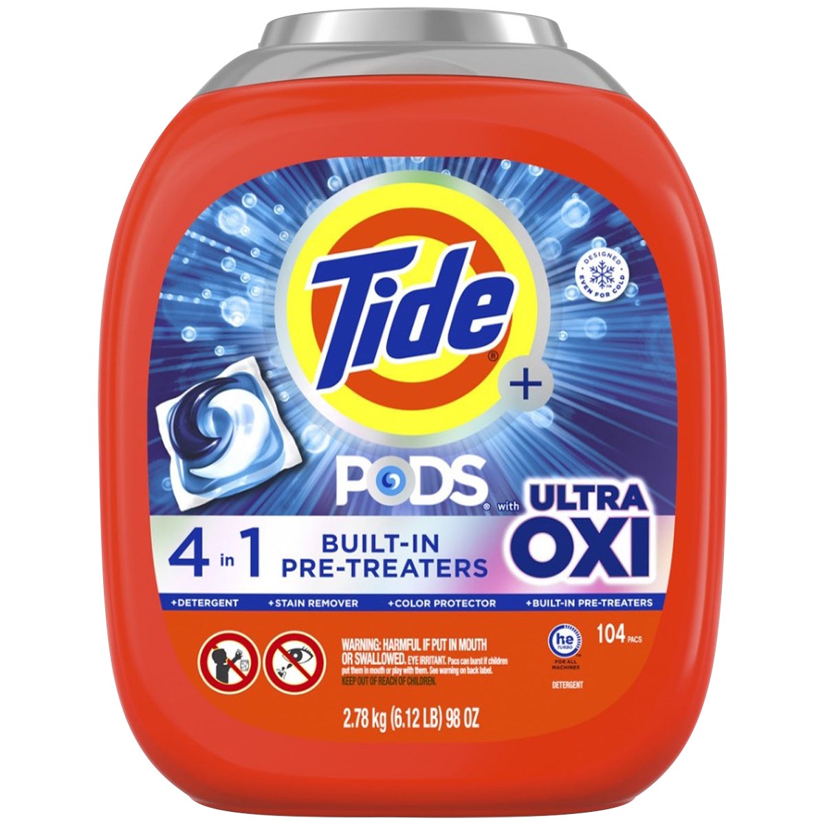 TIDE ULTRA OXI PODS 104 CT (6.12 LBS) - Image 1