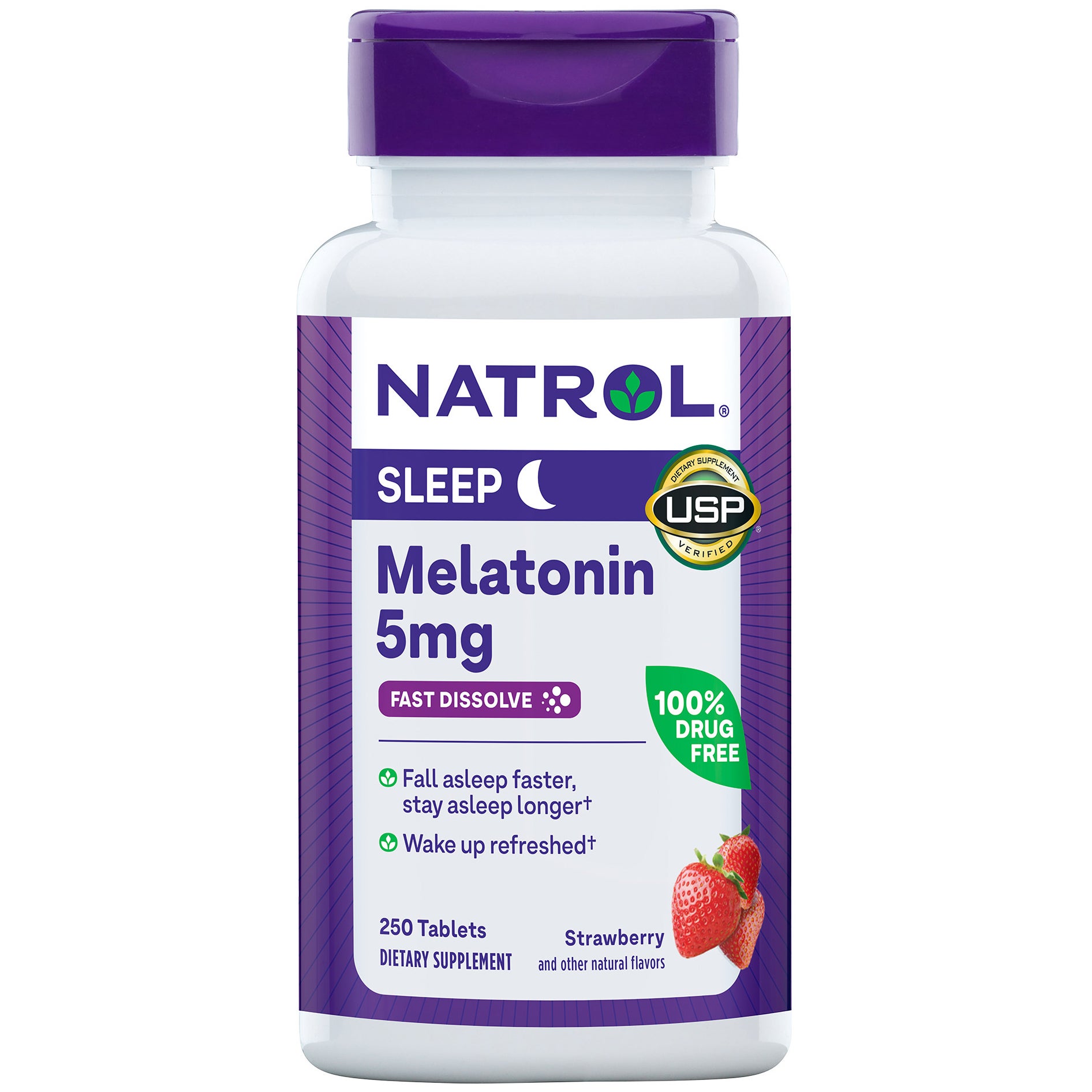 NATROL MELATONIN 5MG FAST DISSOLVE 250 TABLETS - Image 1