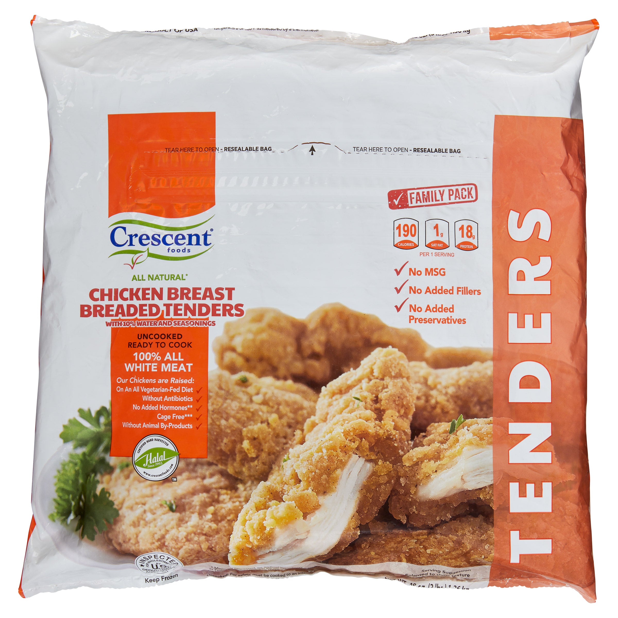 CRESCENT FOODS HALAL BREADED TENDERS 3 LBS - Image 1