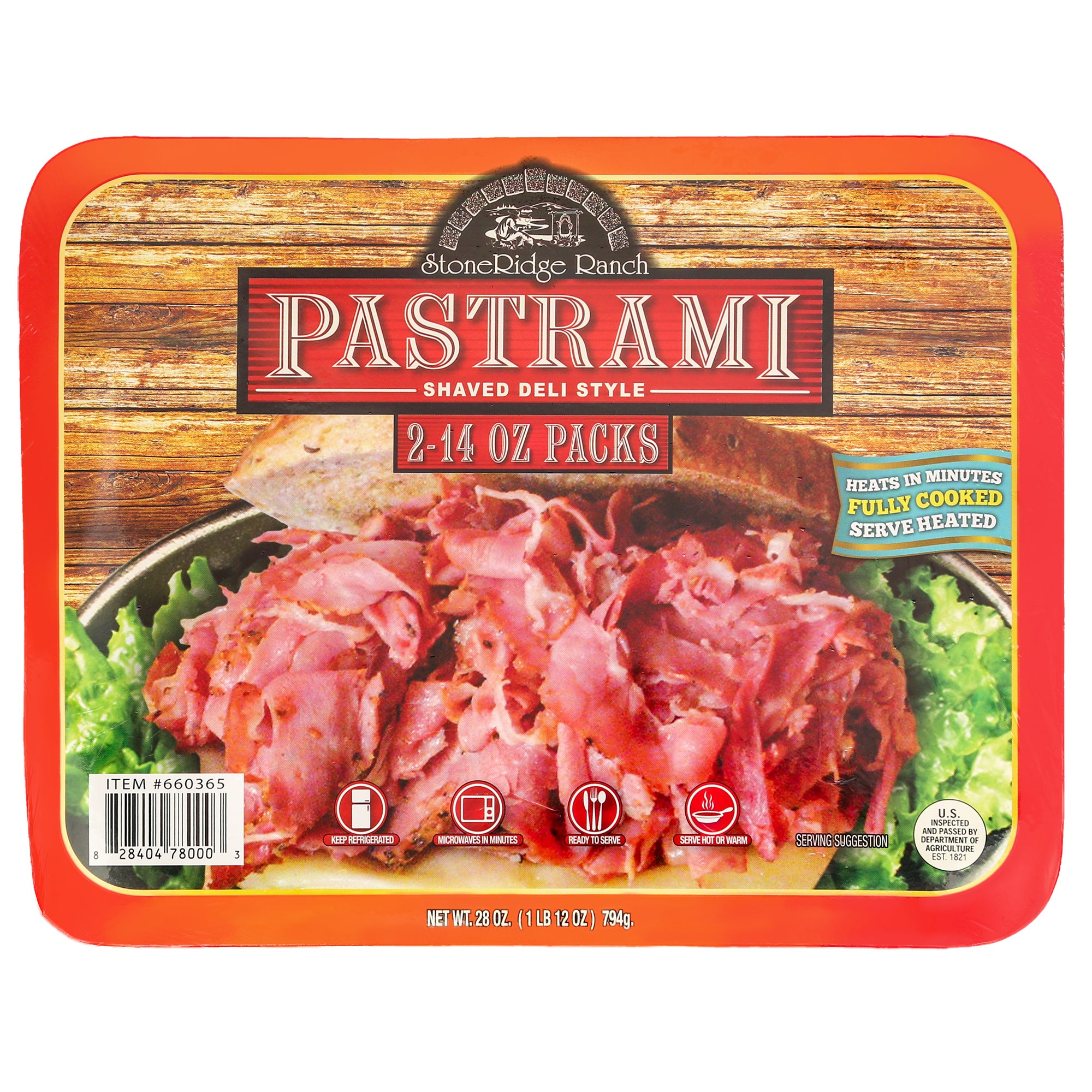 STONE RIDGE RANCH DELI STYLE PASTRAMI 2/14 OZ