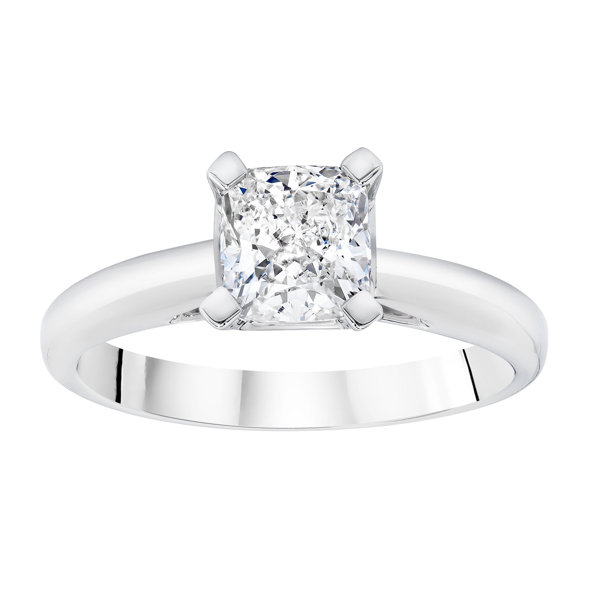 1.29CT CUSHION CUT PLATINUM SOLITAIRE RING VVS2 ¨G¨ COLOR - Image 1