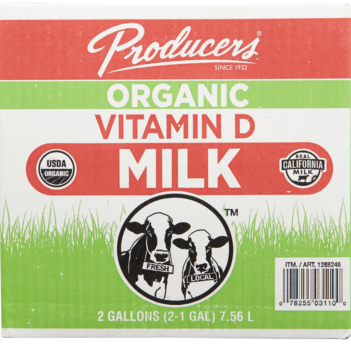 ORGANIC PRODUCERS WHOLE MILK 2 PACK 1 GALLON EACH - Image 1