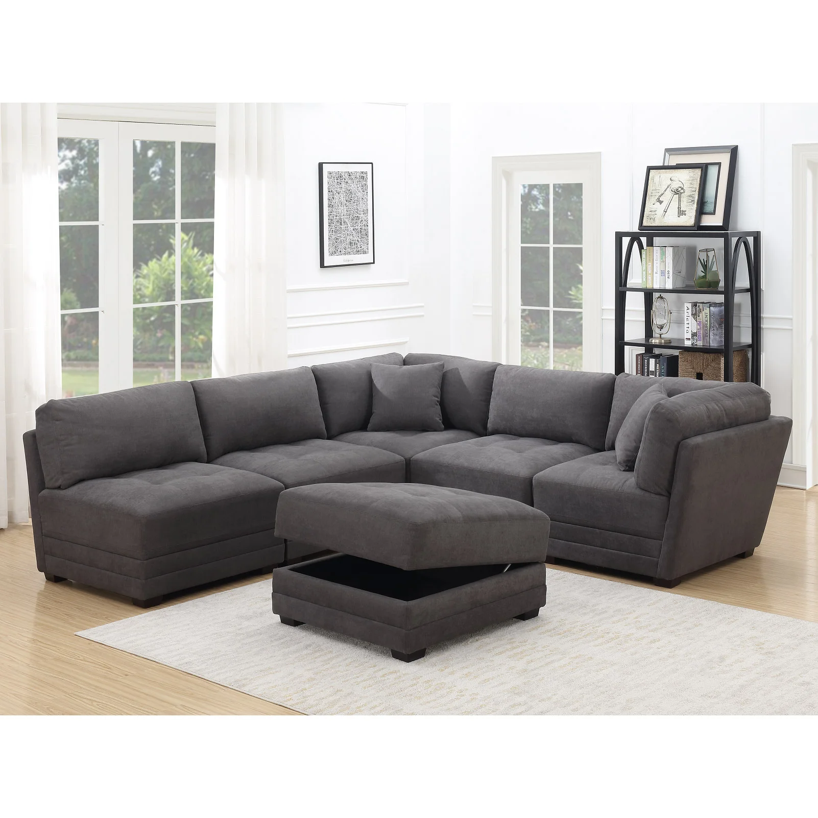 6PC FABRIC MODULAR SECTIONAL