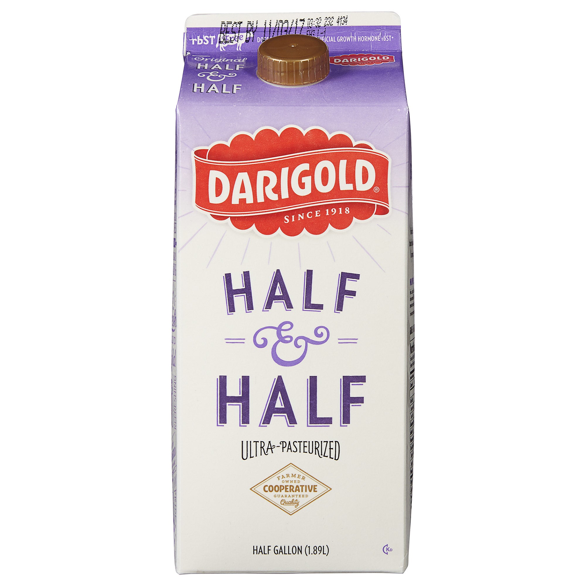 DARIGOLD HALF & HALF ULTRA PASTEURIZED 1/2 GAL