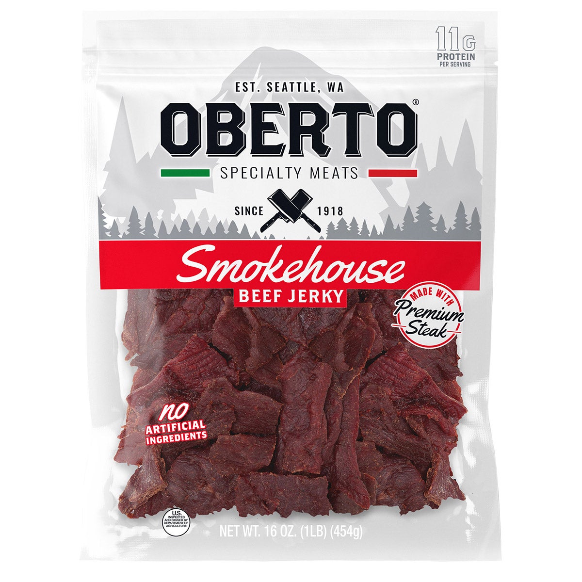 OBERTO SMOKEHOUSE BEEF JERKY 16 OZ