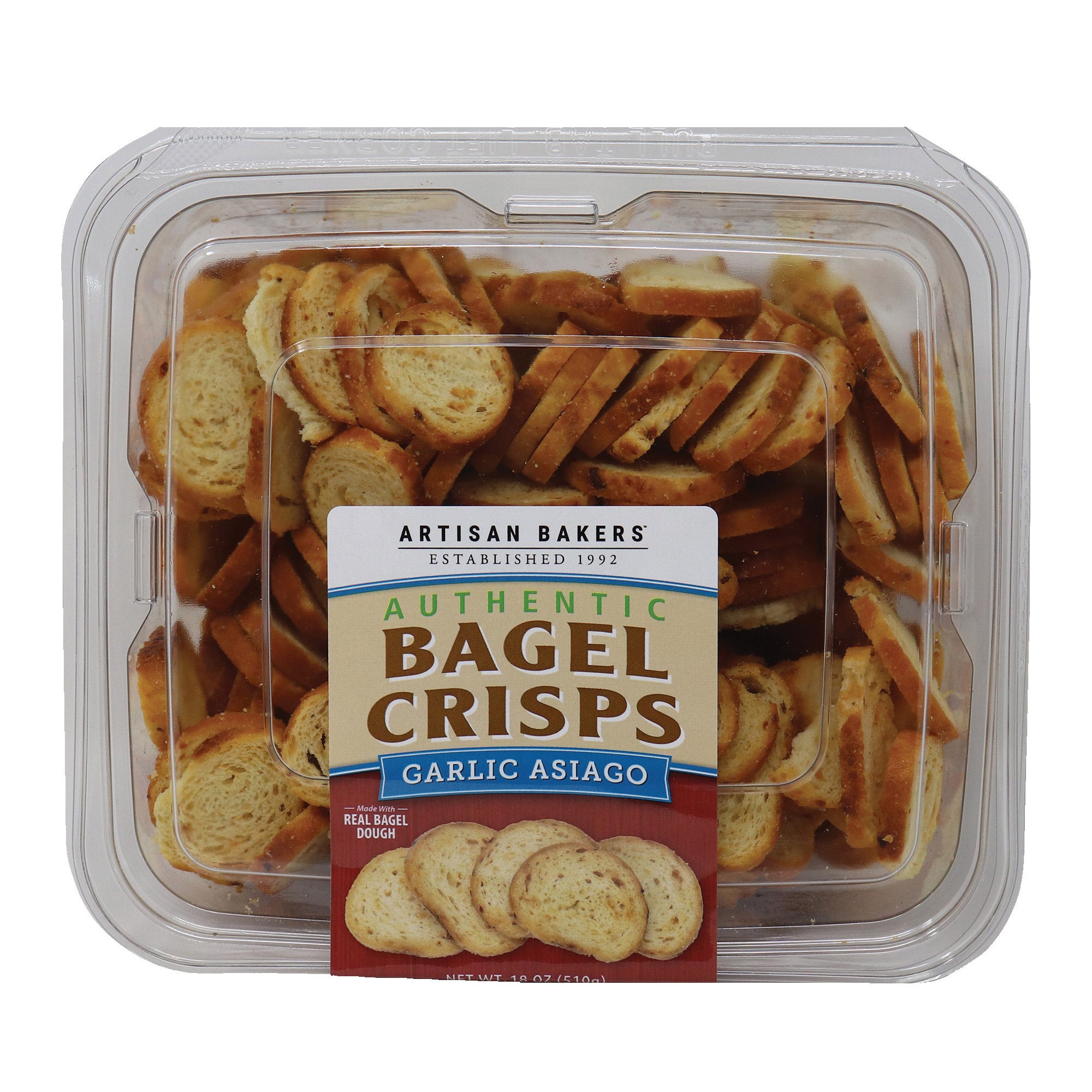 ARTISAN BAKERS GARLIC ASIAGO BAGEL CRISPS 18 OUNCES - Image 1