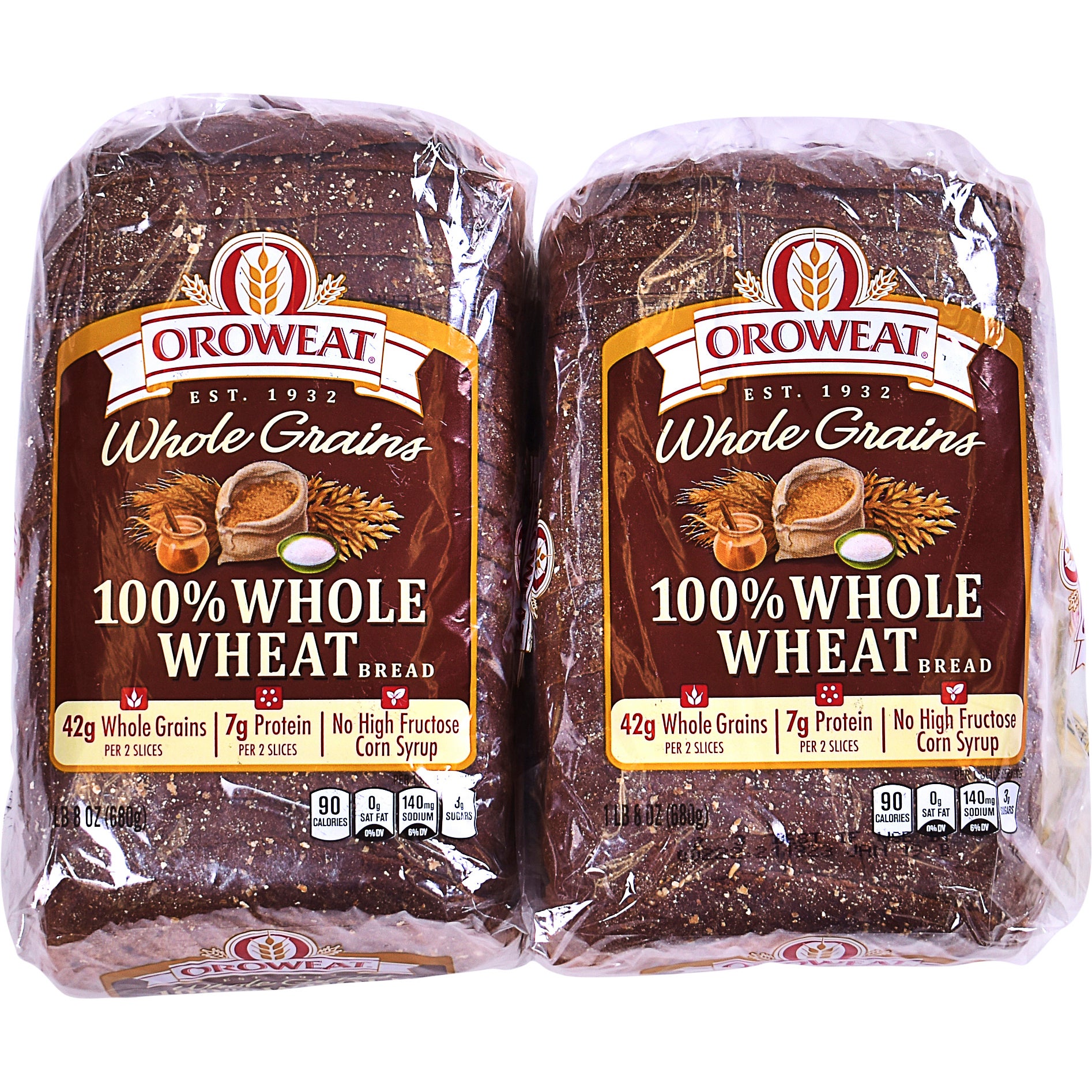 OROWEAT 100% WHOLE WHEAT BREAD 2/24 OZ