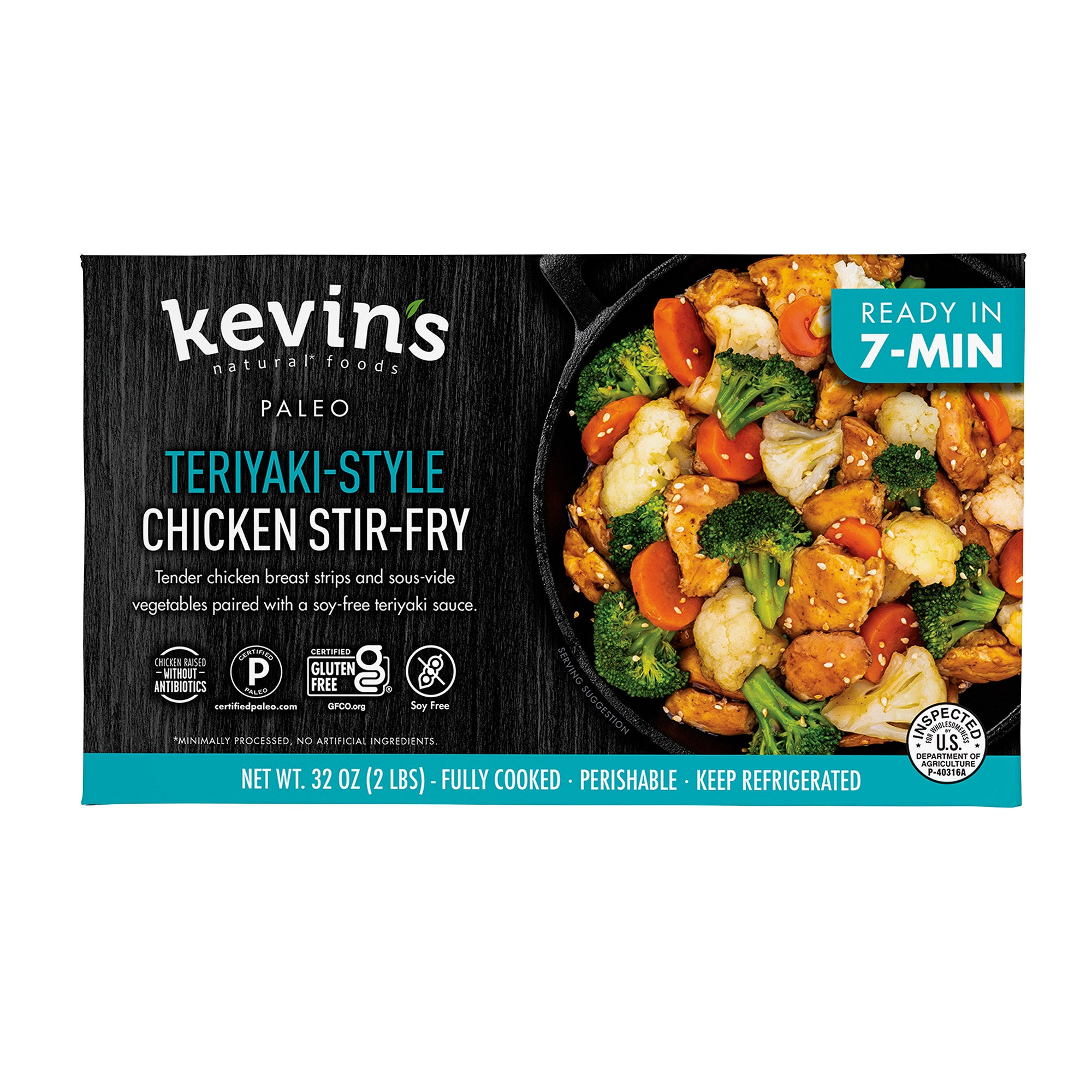 KEVIN'S NATURAL FOODS TERIYAKI-STYLE CHICKEN 32 OUNCE PACKAGE