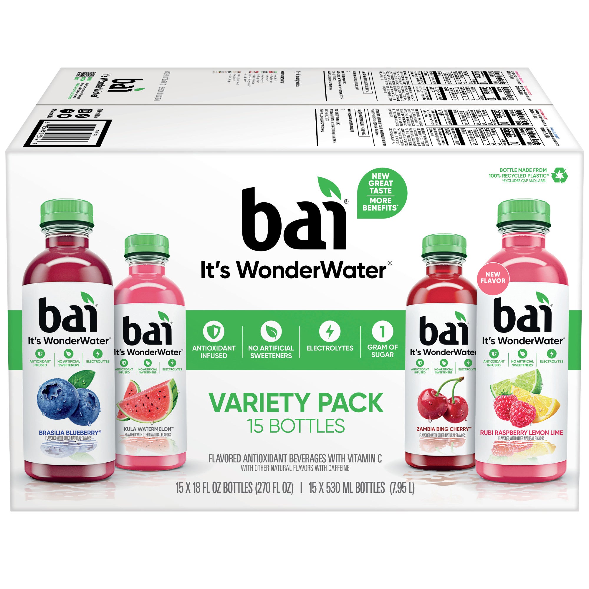 BAI WONDER WATER VP 15 /18 OUNCE BOTTLES