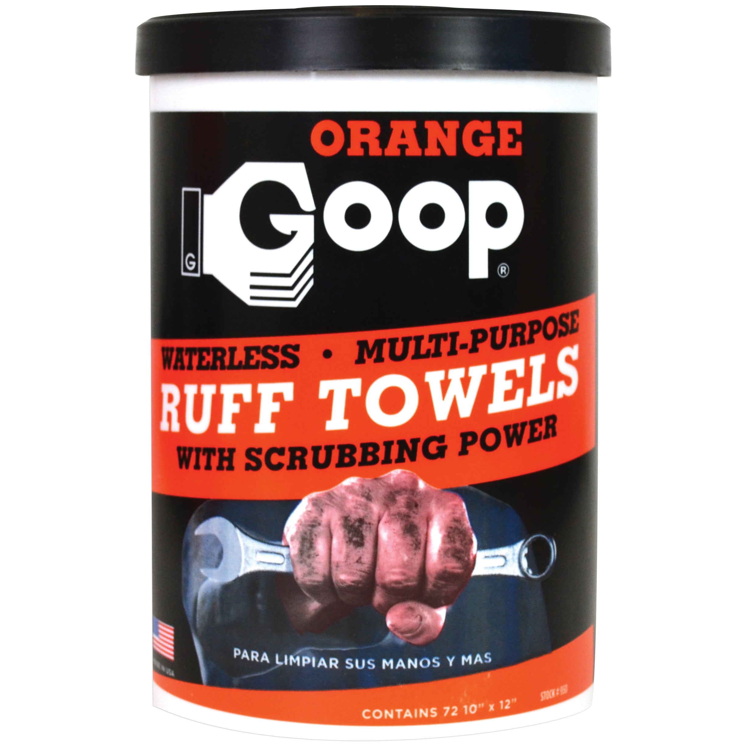 ORANGE GOOP CLEANER RAGS 72 RAGS / CONTAINER