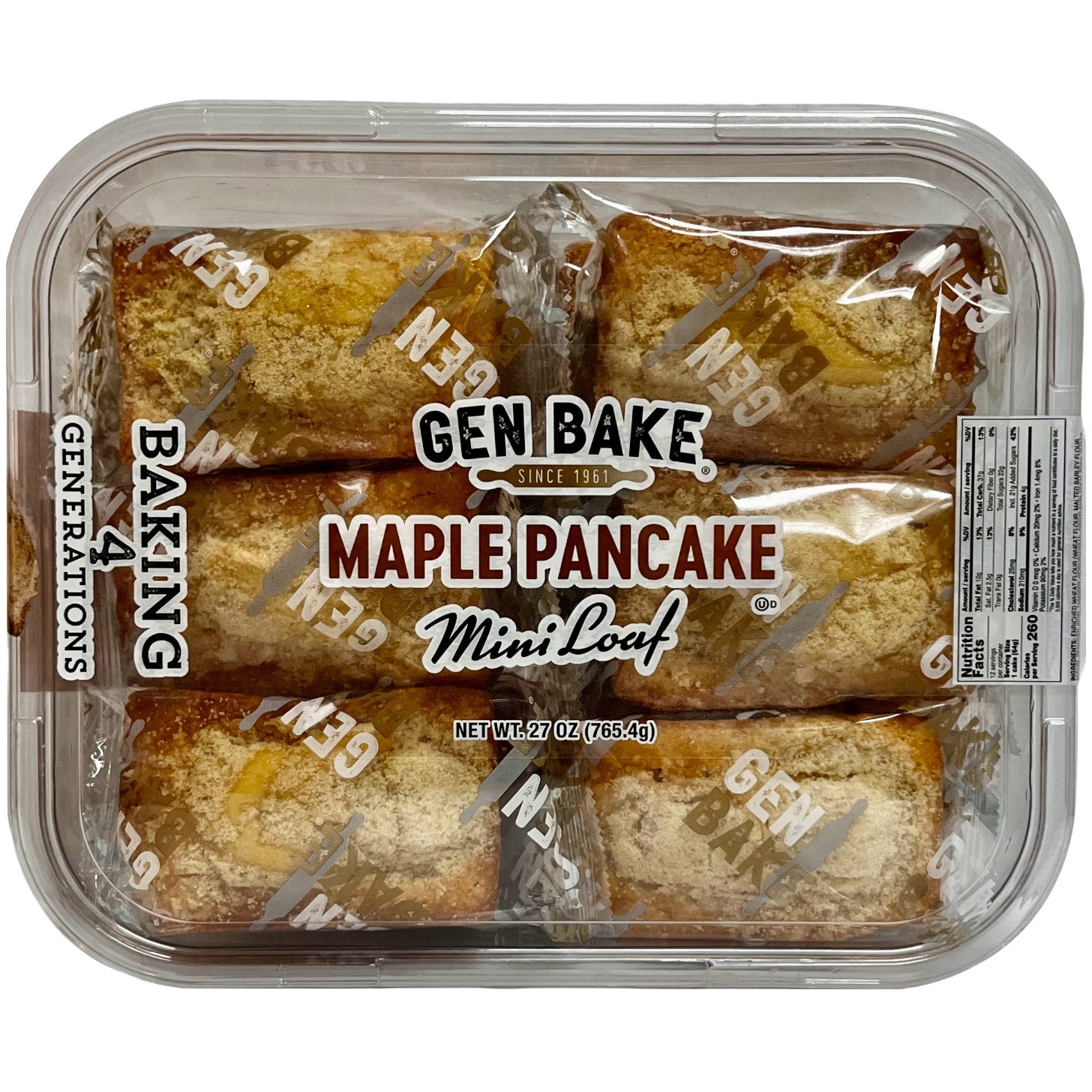 GEN BAKE MAPLE PANCAKE MINI LOAVES 27 OZ (1.68LBS) - Image 1