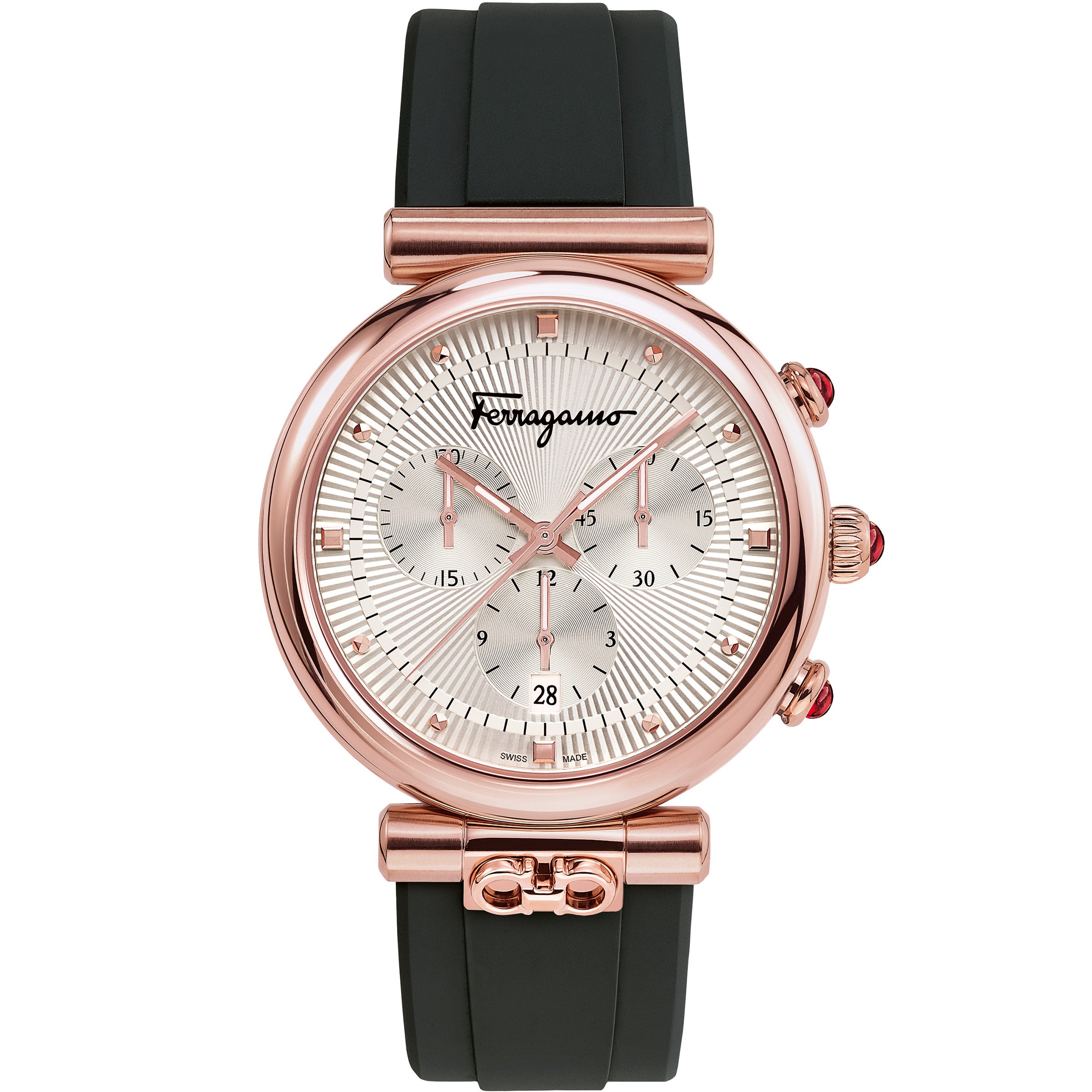 FERRAGAMO ORA GUILLOCHE DIAL QUARTZ LADIES WATCH - Image 1