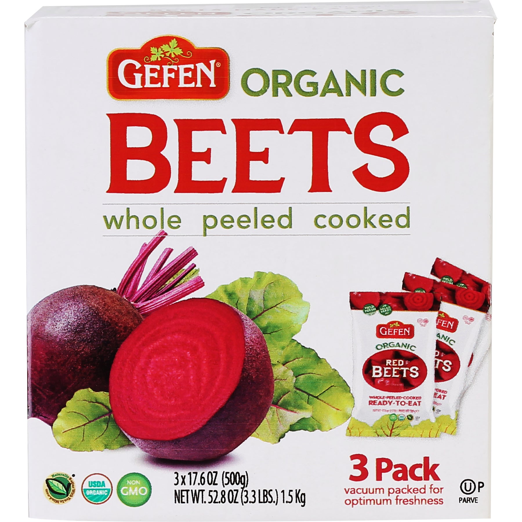 GEFEN ORGANIC BEETS 3/17.6 OZ (3.3 LBS)
