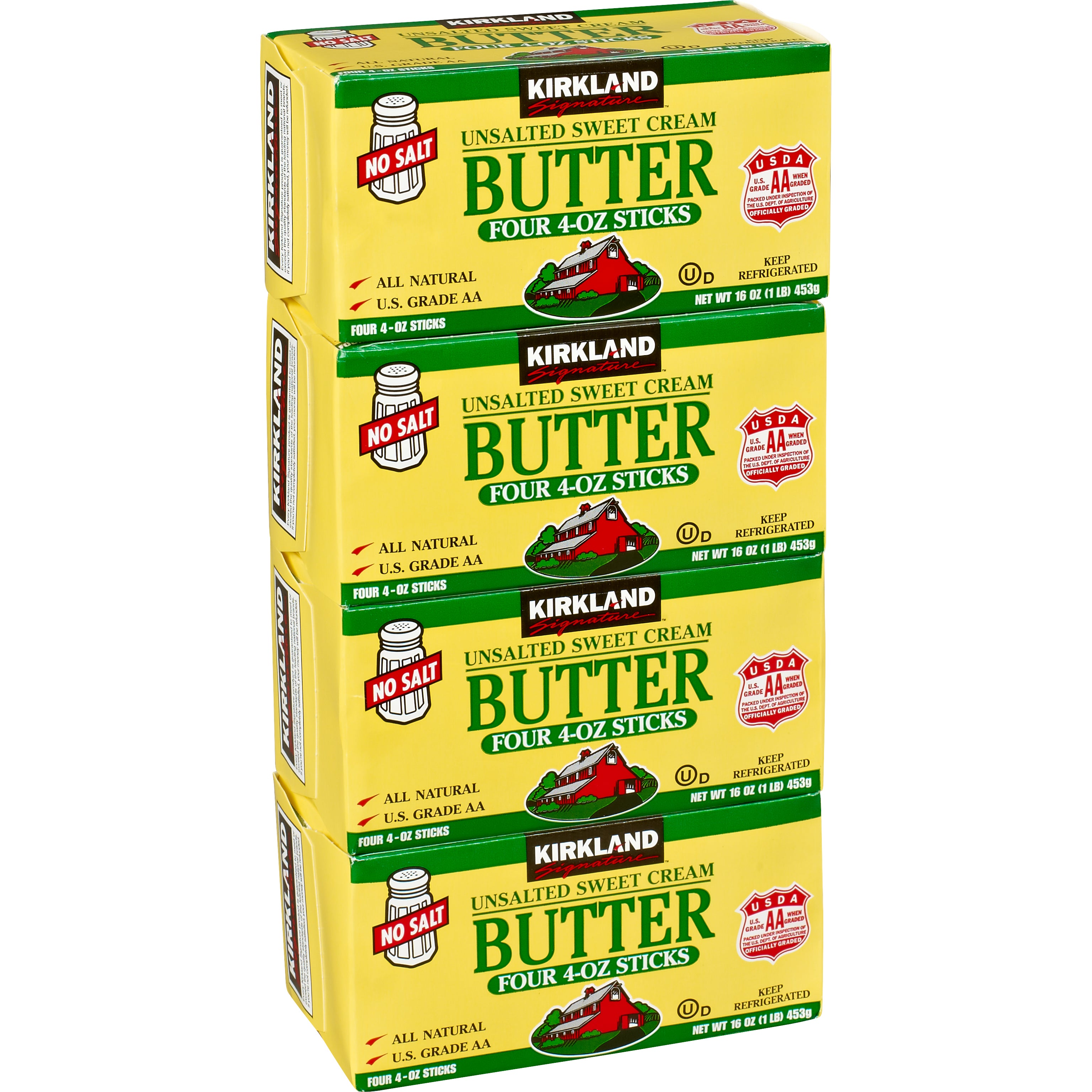 KIRKLAND SIGNATURE UNSALTED BUTTER QTRS 4/1 LB (4 LBS)