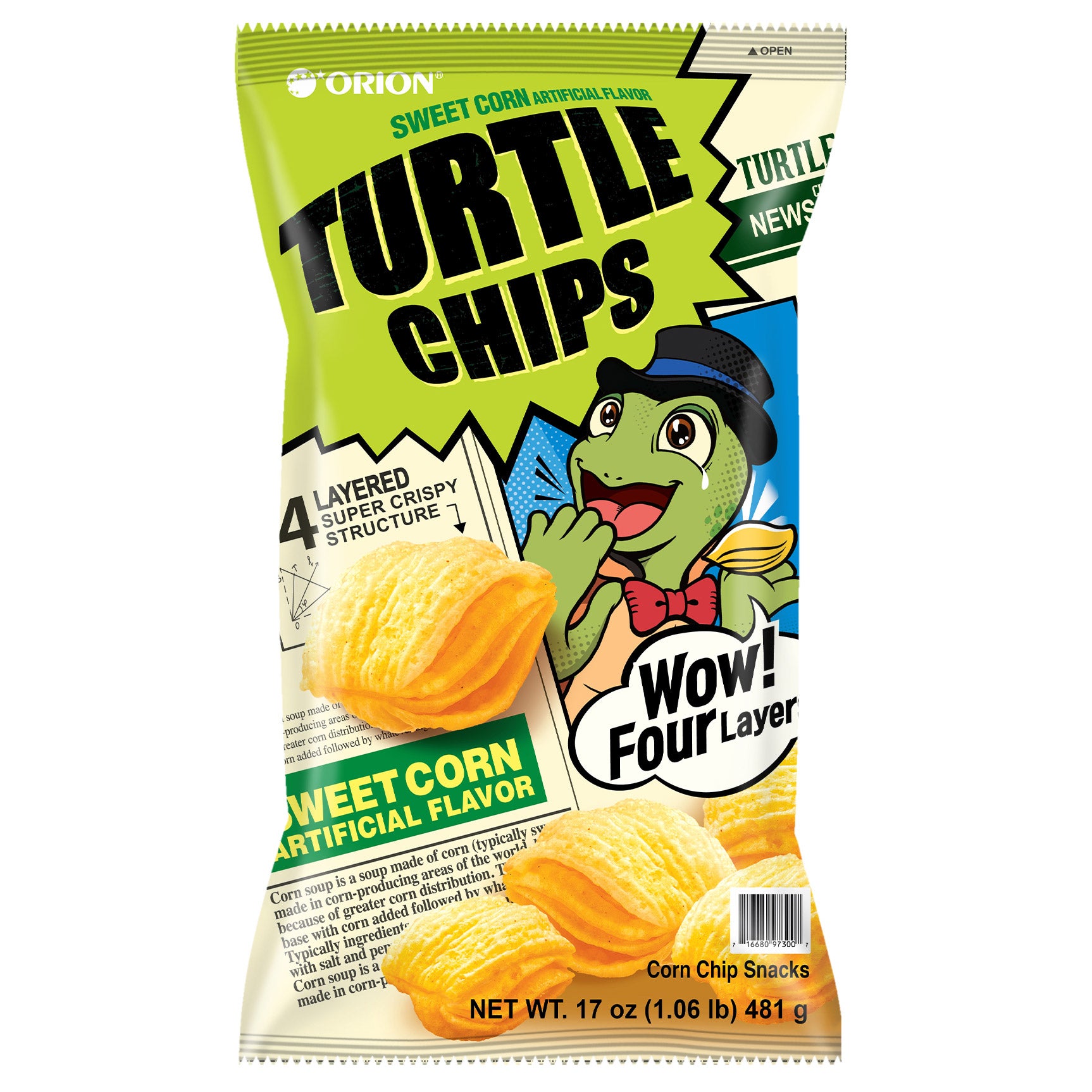 ORION TURTLE CHIPS SWEET CORN FLAVOR 17 OUNCES - Image 1